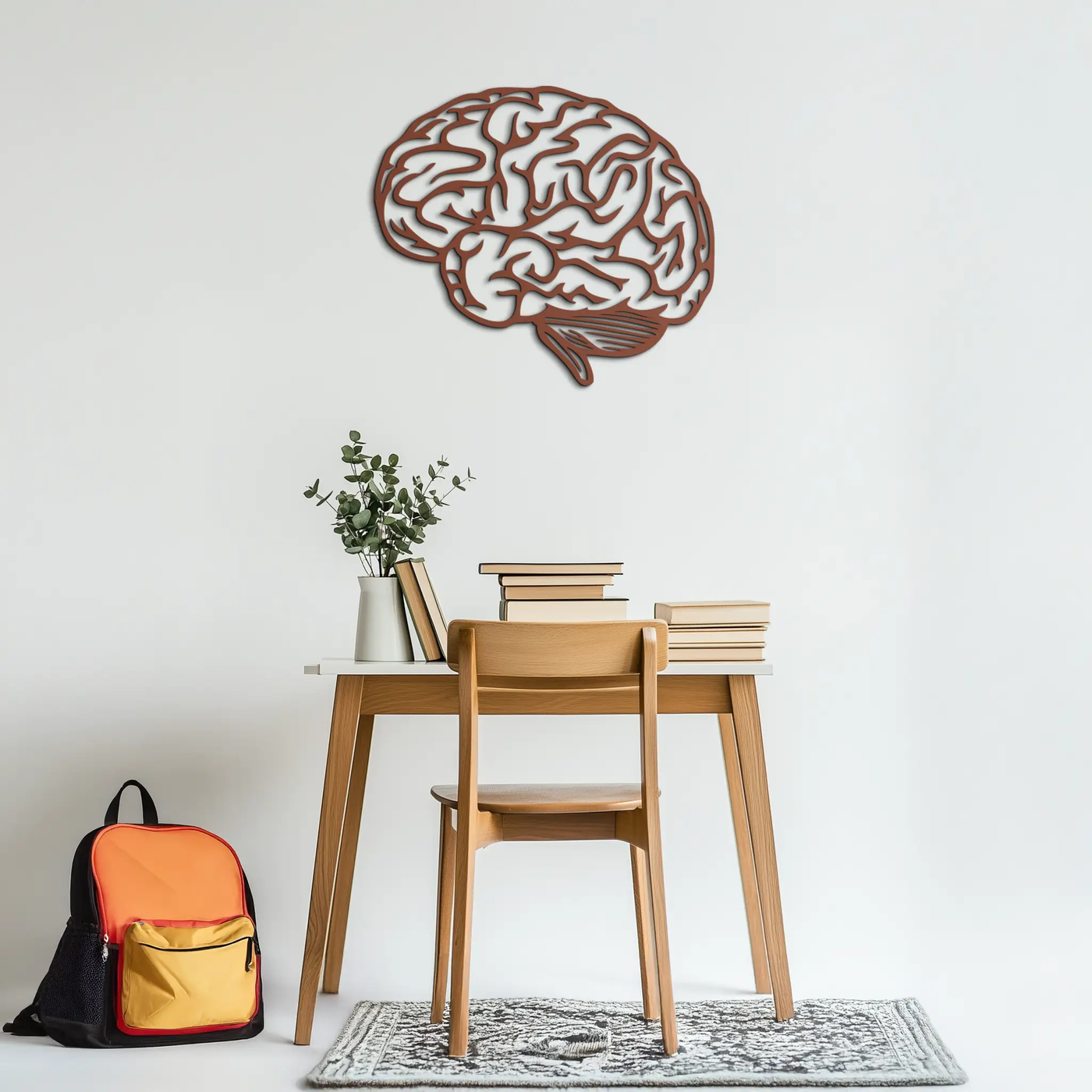 Brain Metal Wall Art - Modern Abstract Steel Wall Decor - KAF086 by Enova Art