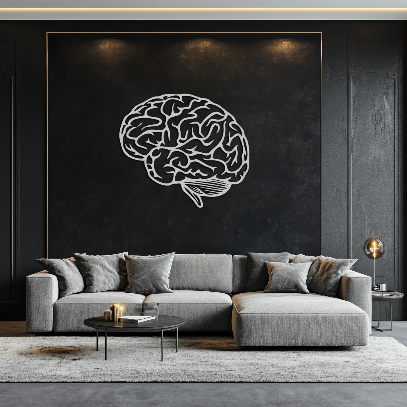 Brain Metal Wall Art - Modern Abstract Steel Wall Decor - KAF086 by Enova Art