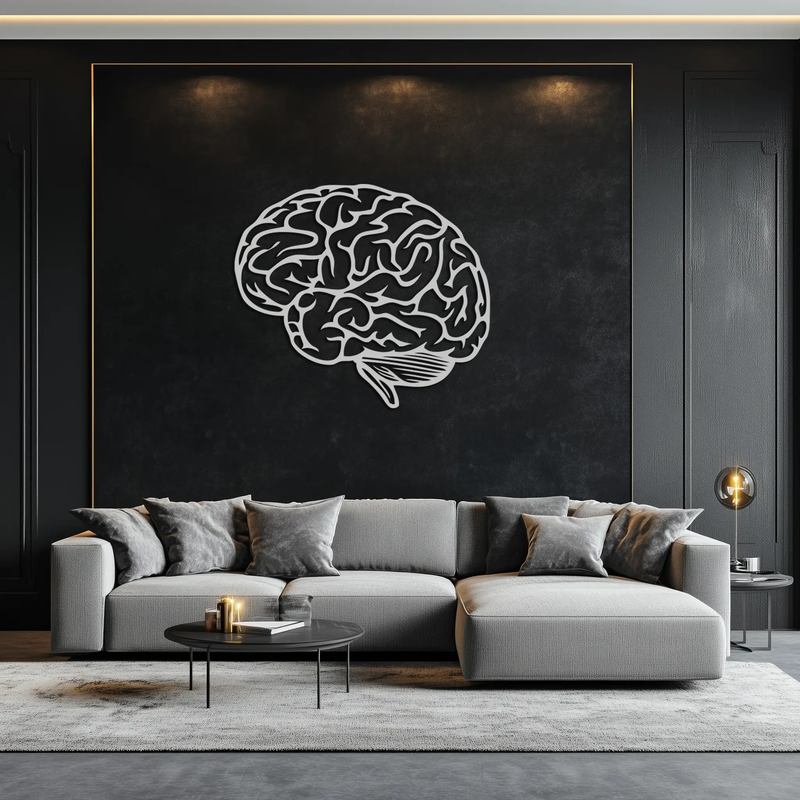 Brain Metal Wall Art - Modern Abstract Steel Wall Decor - KAF086 by Enova Art