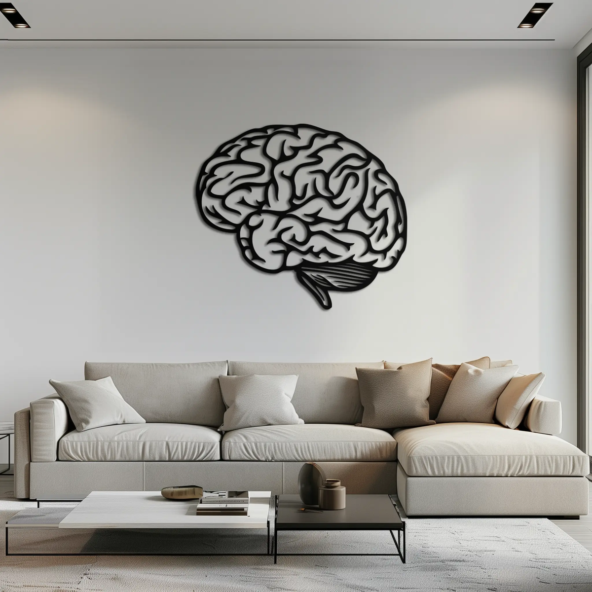 Brain Metal Wall Art - Modern Abstract Steel Wall Decor - KAF086 by Enova Art