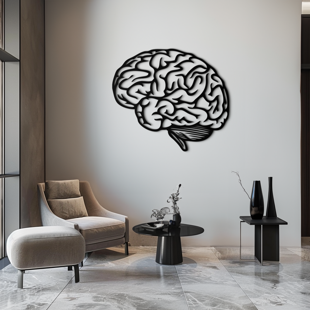 Brain Metal Wall Art - Modern Abstract Steel Wall Decor - KAF086 by Enova Art