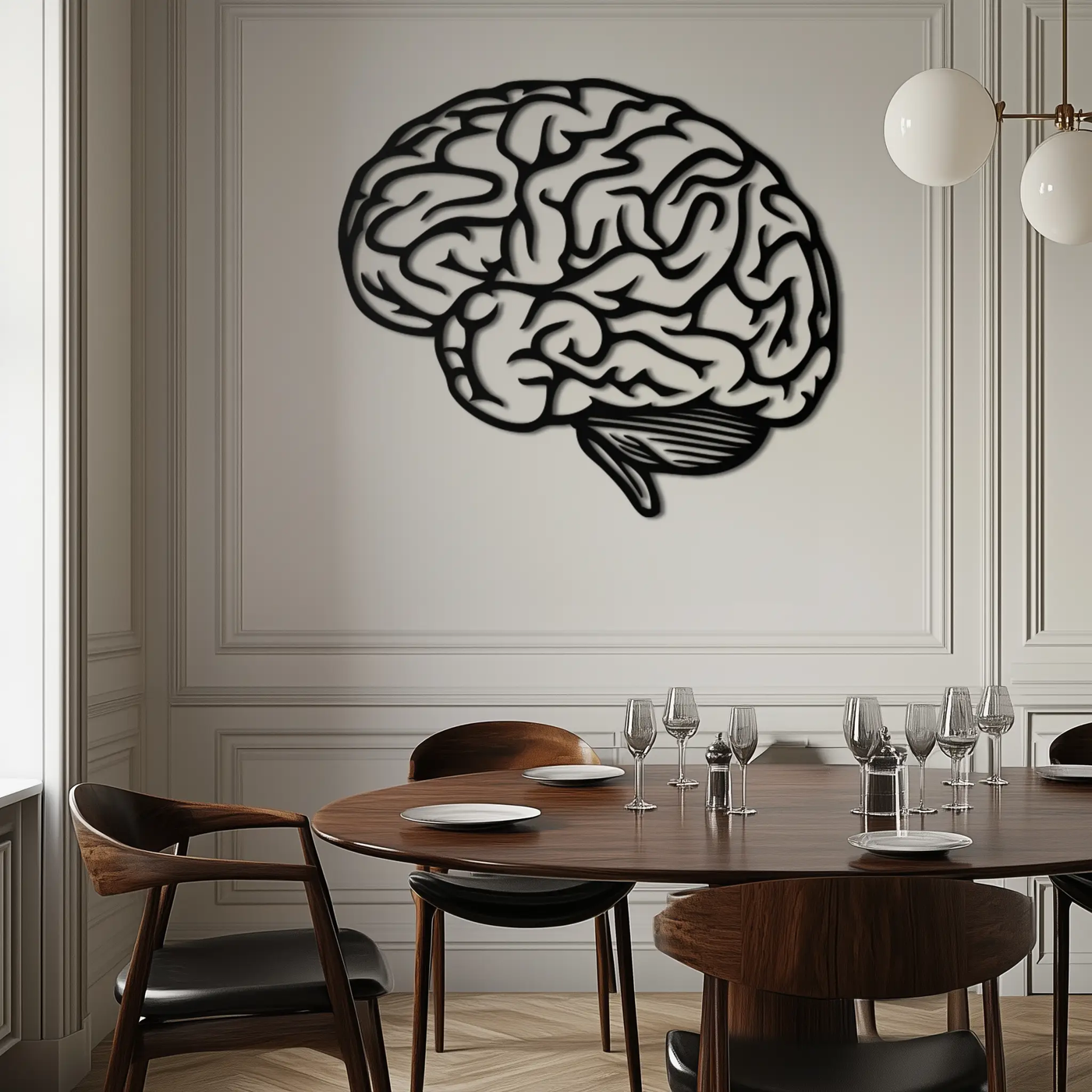 Brain Metal Wall Art - Modern Abstract Steel Wall Decor - KAF086 by Enova Art