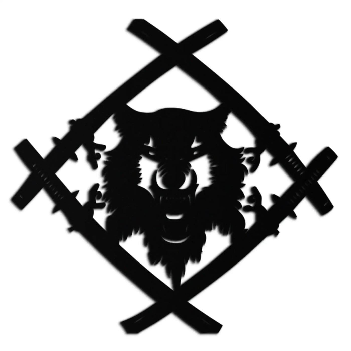 Samurai Wolf Metal Wall Art - Unique Warrior-Inspired Steel Decor - KAF087 by Enova Art