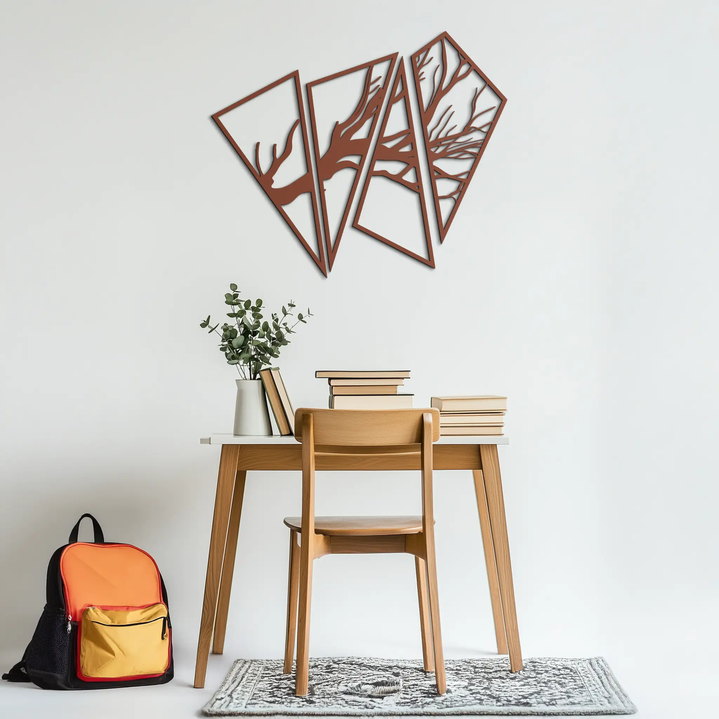 Abstract Tree Branch Metal Wall Art - Modern Geometric Steel Decor - KAF088 by Enova Art