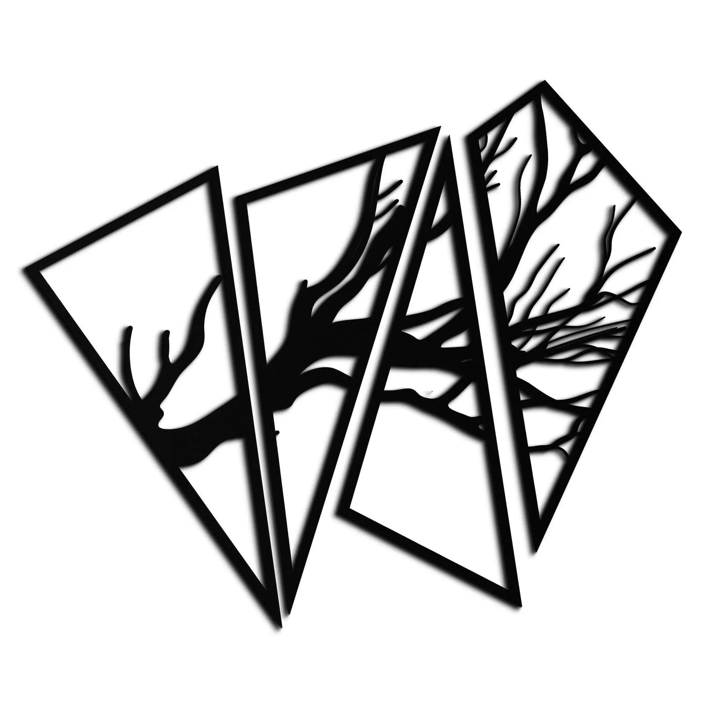 Abstract Tree Branch Metal Wall Art - Modern Geometric Steel Decor - KAF088 by Enova Art