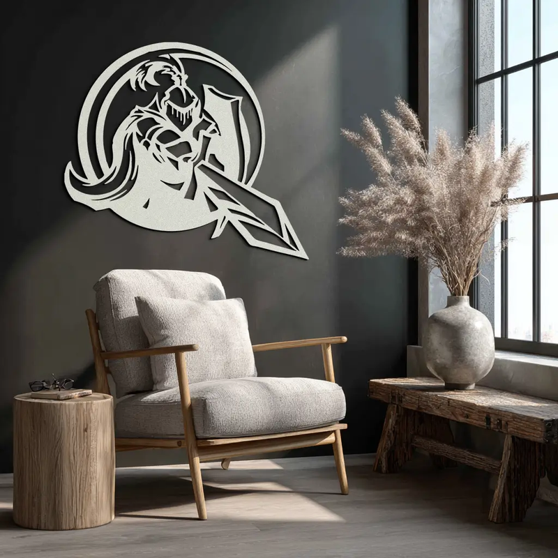 Knight Metal Wall Art - Medieval Warrior Wall Decor - KAF089 by Enova Art