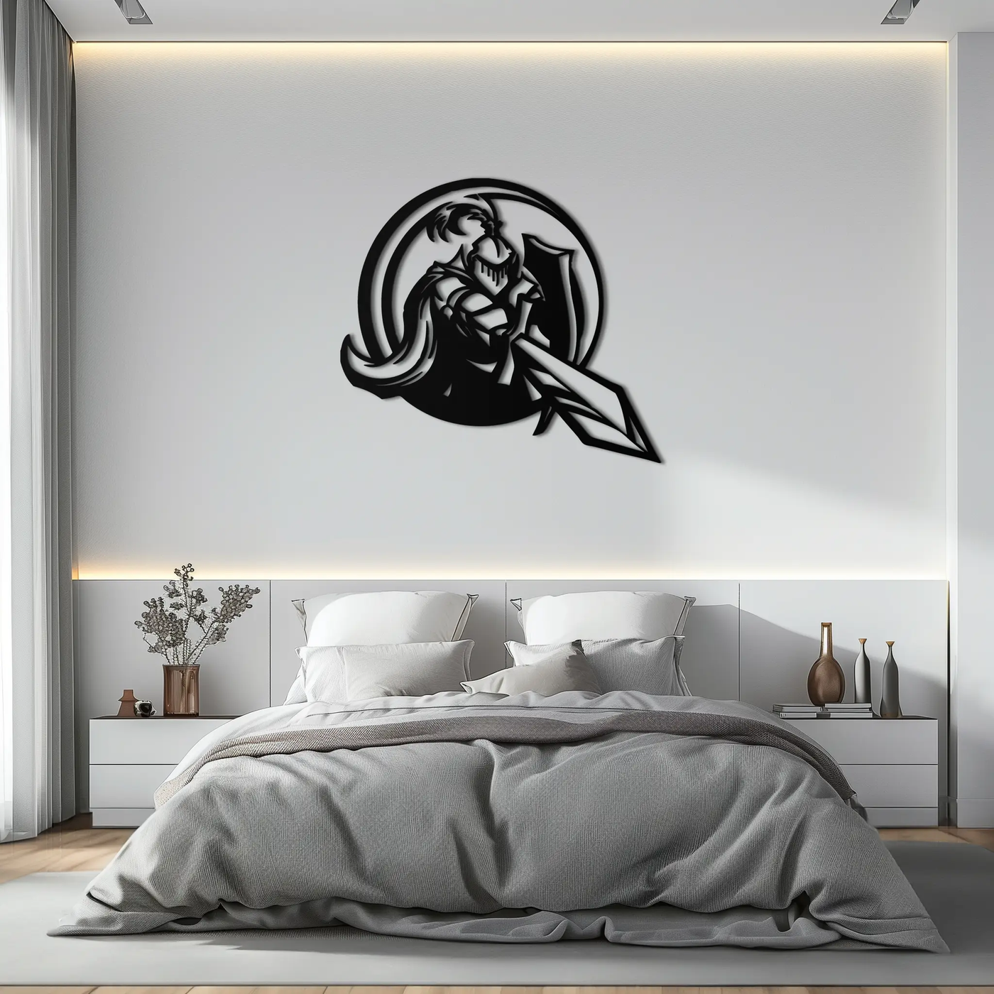 Knight Metal Wall Art - Medieval Warrior Wall Decor - KAF089 by Enova Art