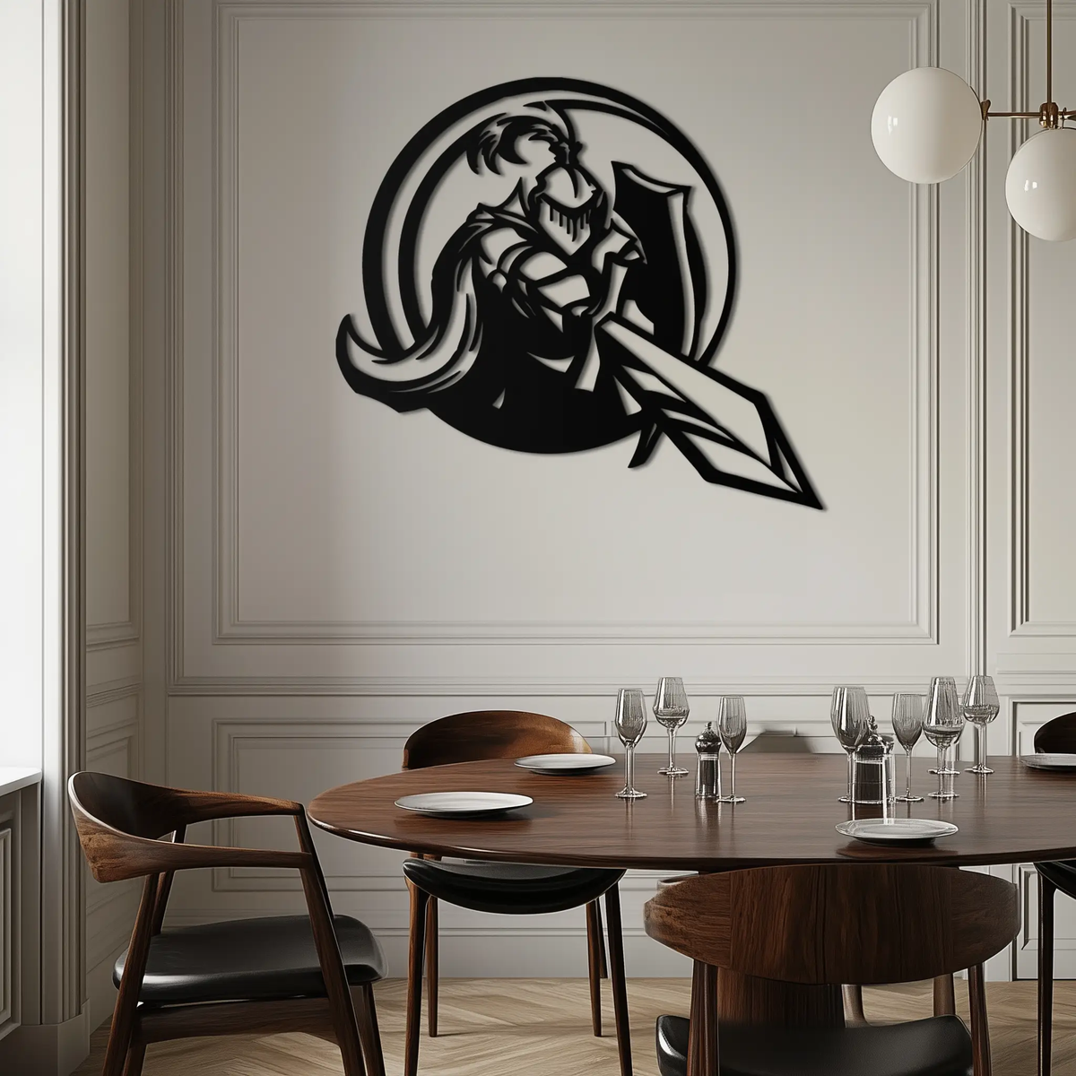 Knight Metal Wall Art - Medieval Warrior Wall Decor - KAF089 by Enova Art