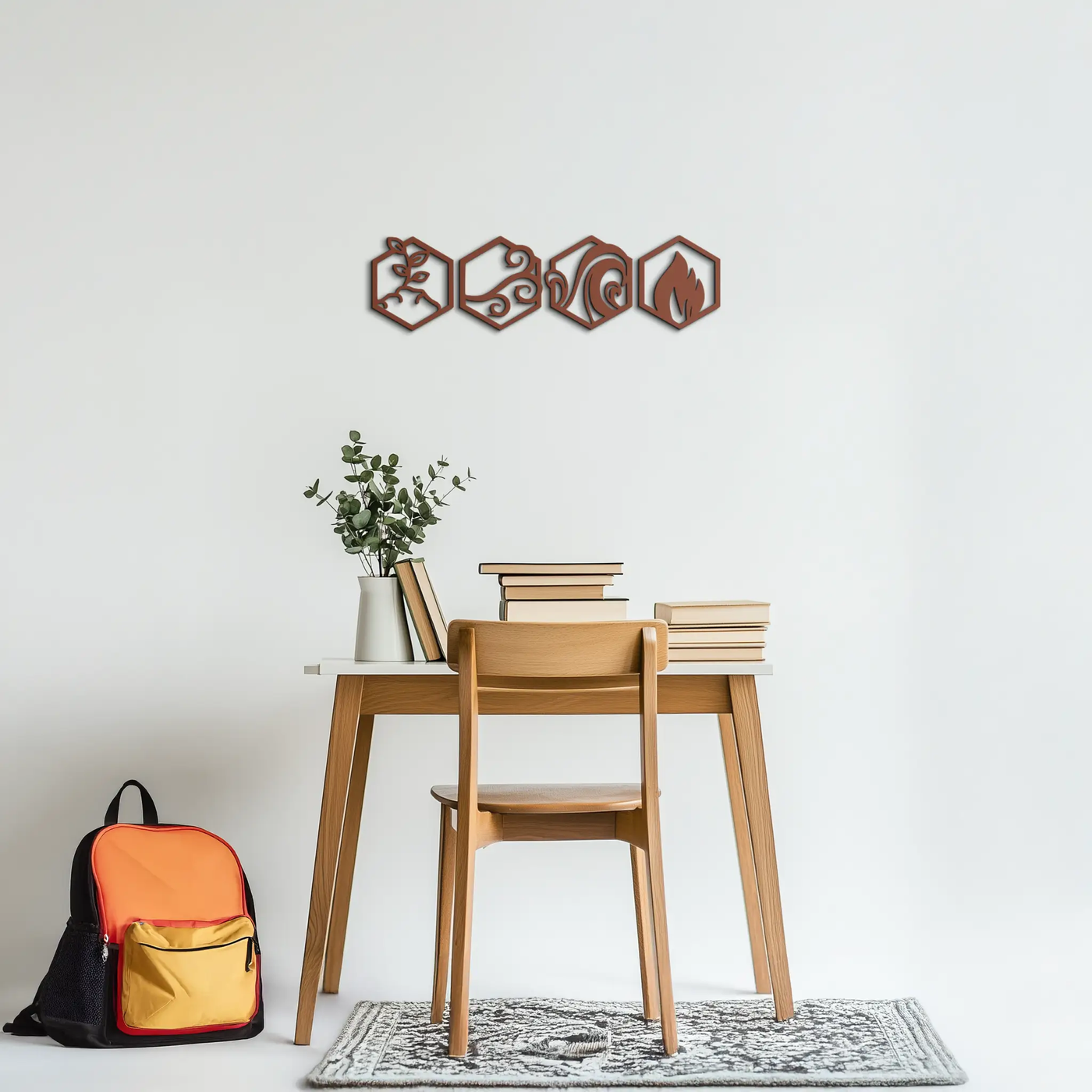 Four Elements Metal Wall Art - Modern Elemental Symbol Decor - KAF090 by Enova Art