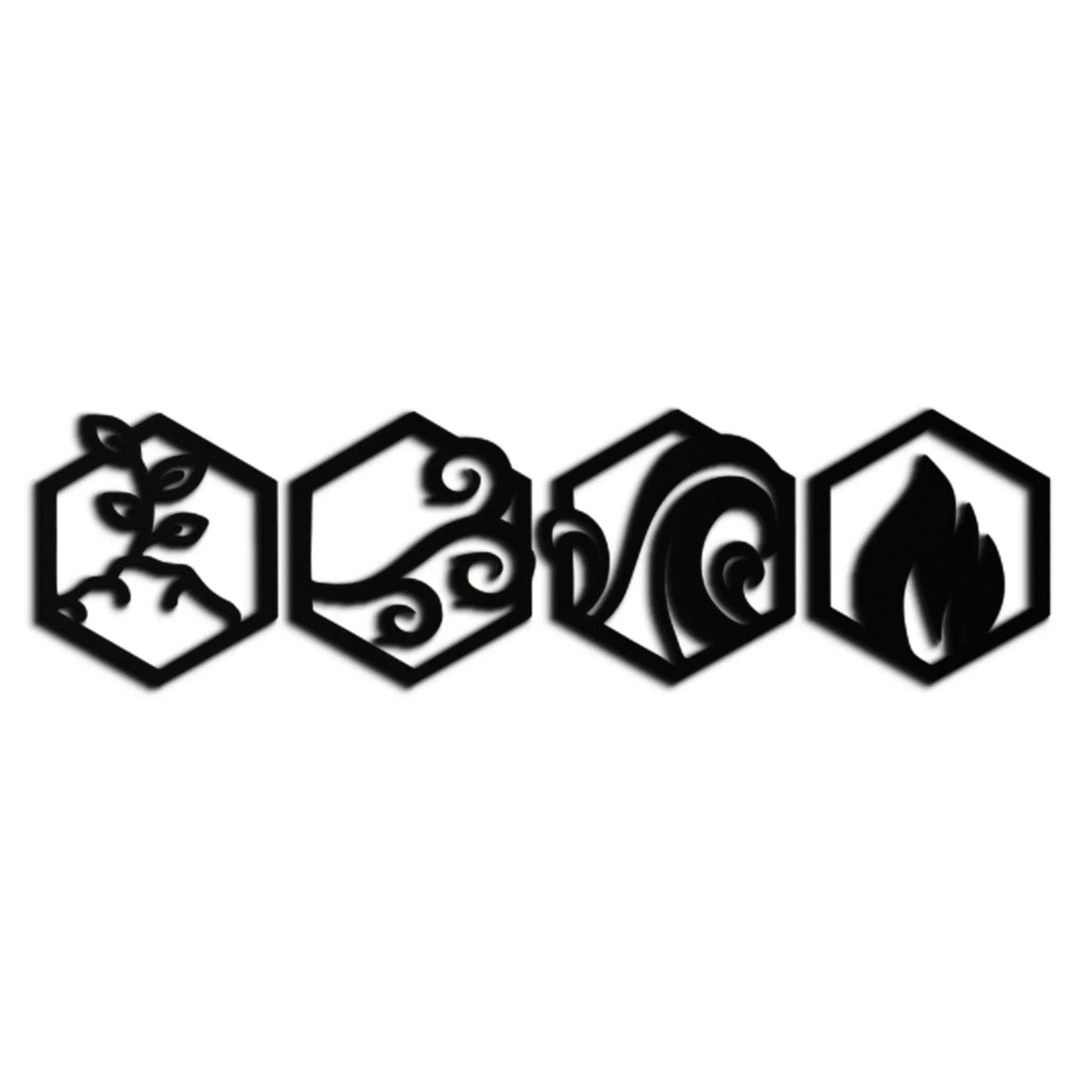 Four Elements Metal Wall Art - Modern Elemental Symbol Decor - KAF090 by Enova Art