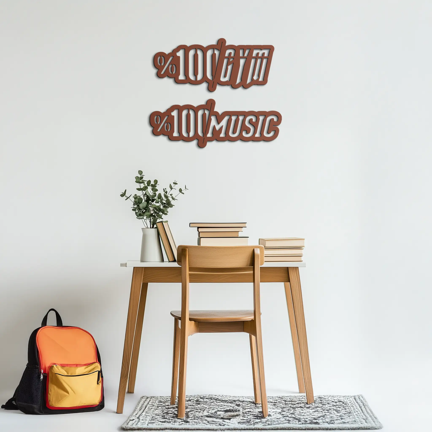 %100 Gym & Music Metal Wall Art - Fitness & Music Enthusiast Decor - KAF091 by Enova Art