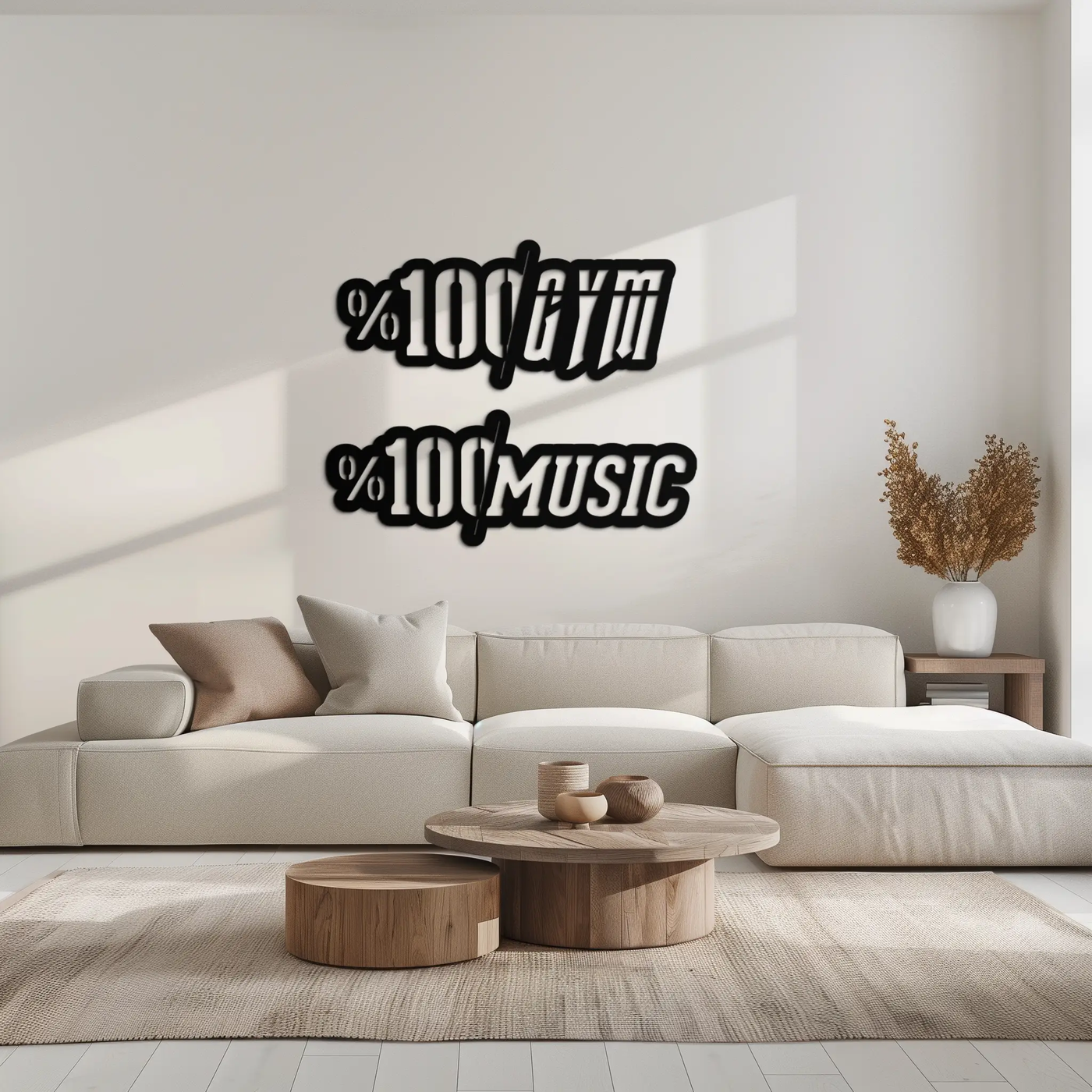 %100 Gym & Music Metal Wall Art - Fitness & Music Enthusiast Decor - KAF091 by Enova Art