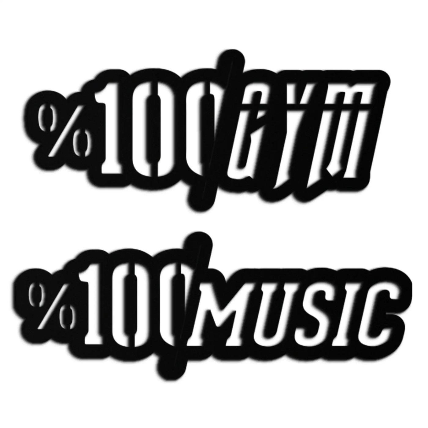 %100 Gym & Music Metal Wall Art - Fitness & Music Enthusiast Decor - KAF091 by Enova Art