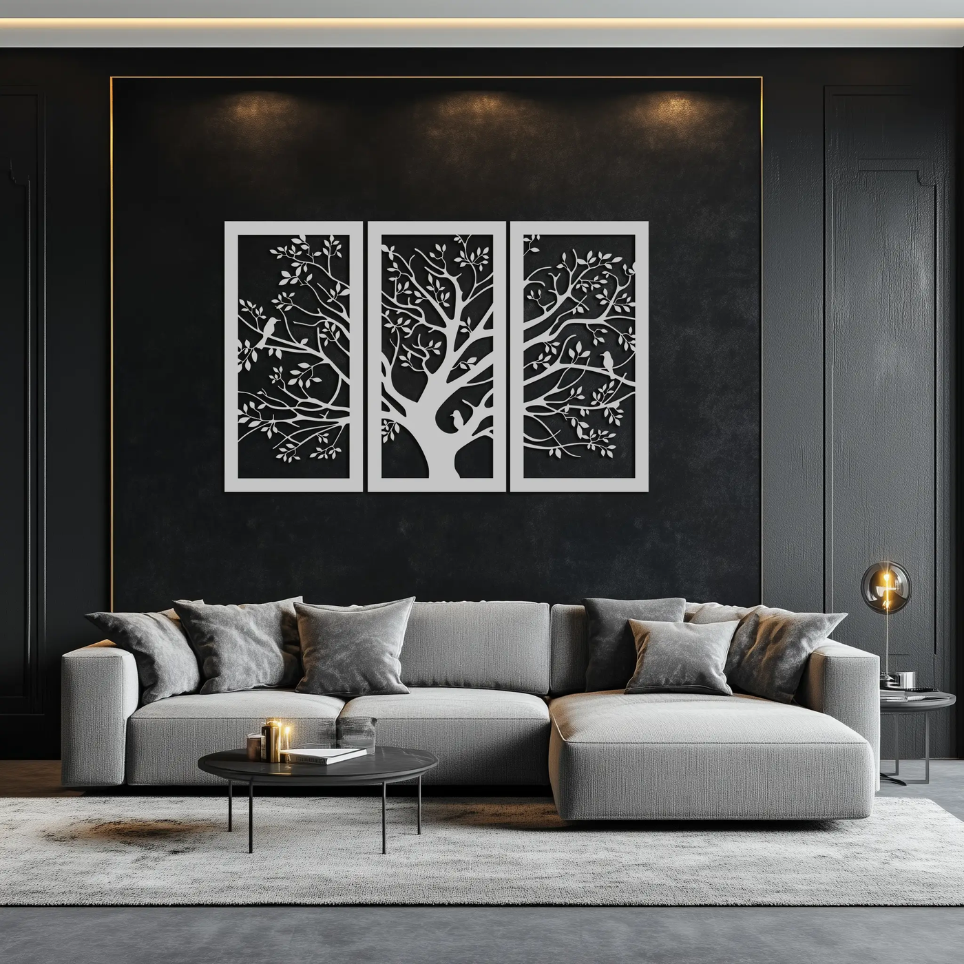 Tree of Life Metal Wall Art - 3-Piece Nature-Inspired Steel Decor - KAF093 by Enova Art