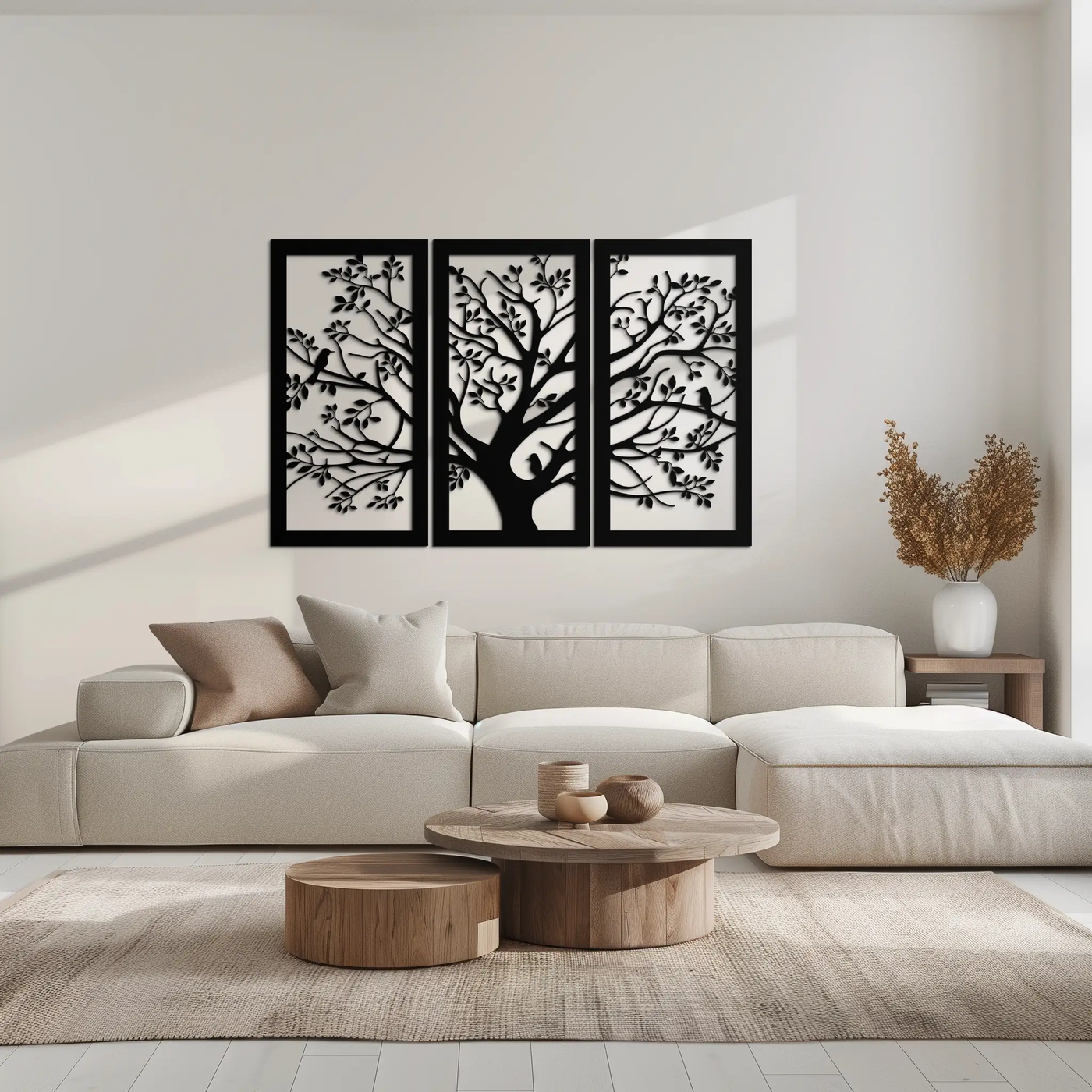 Tree of Life Metal Wall Art - 3-Piece Nature-Inspired Steel Decor - KAF093 by Enova Art