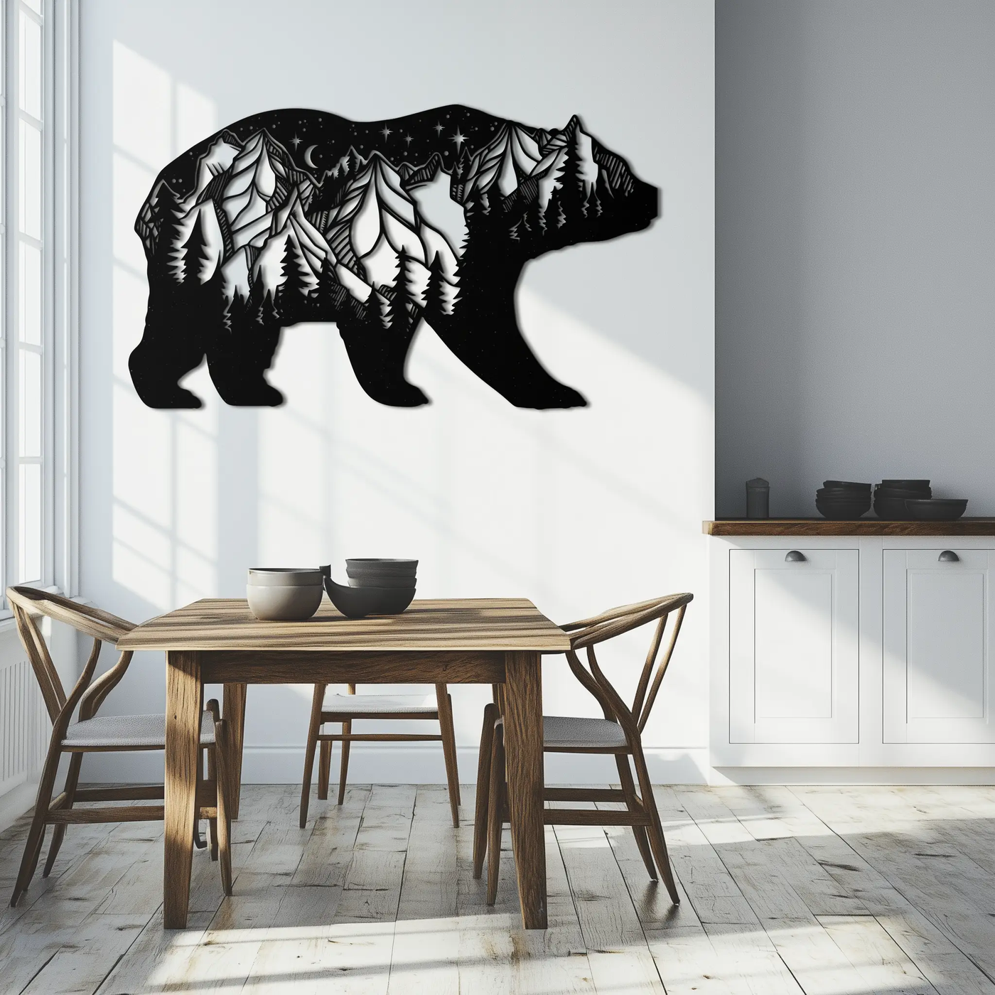 Mountain Bear Metal Wall Art - Nature-Inspired Wildlife Decor - KAF094 by Enova Art