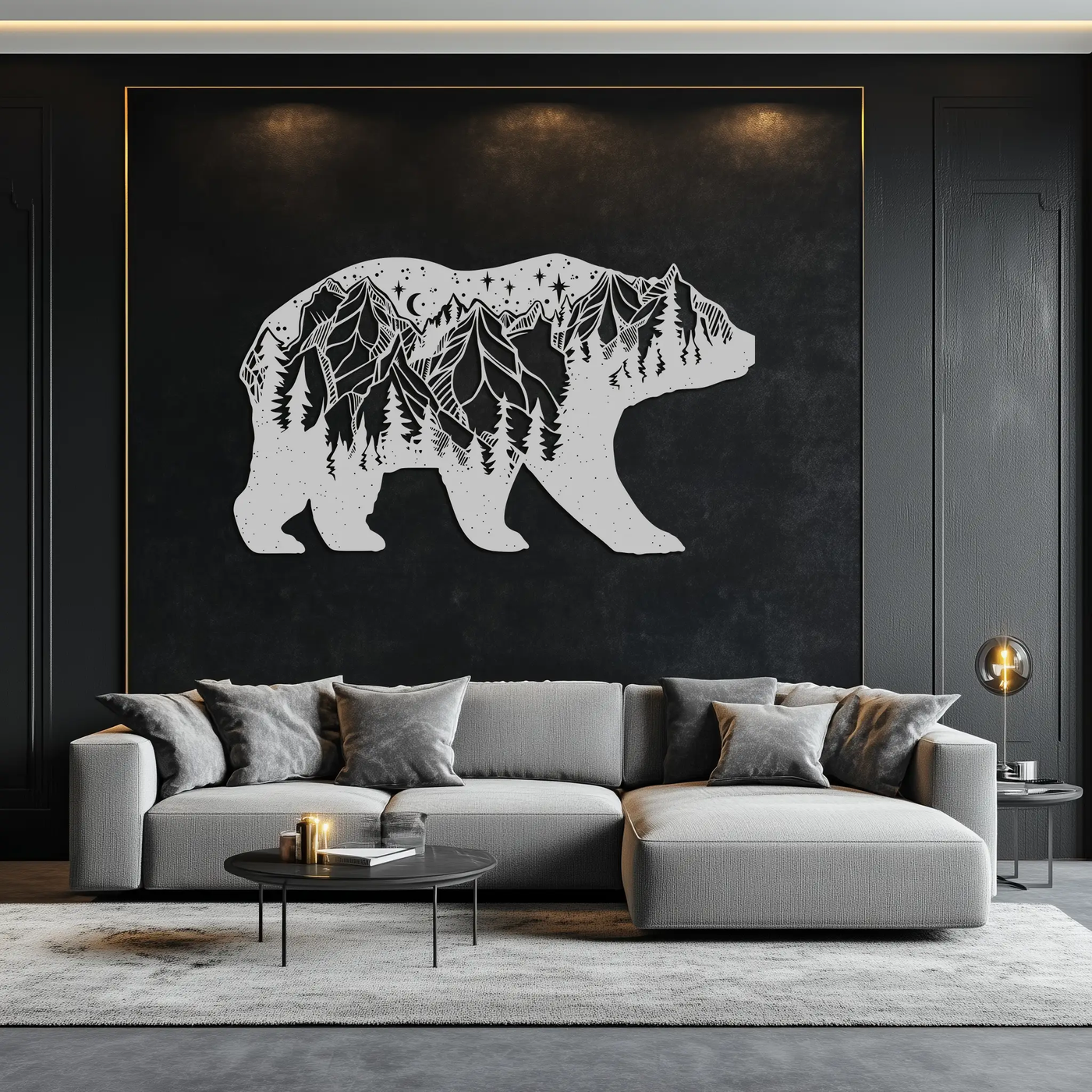 Mountain Bear Metal Wall Art - Nature-Inspired Wildlife Decor - KAF094 by Enova Art