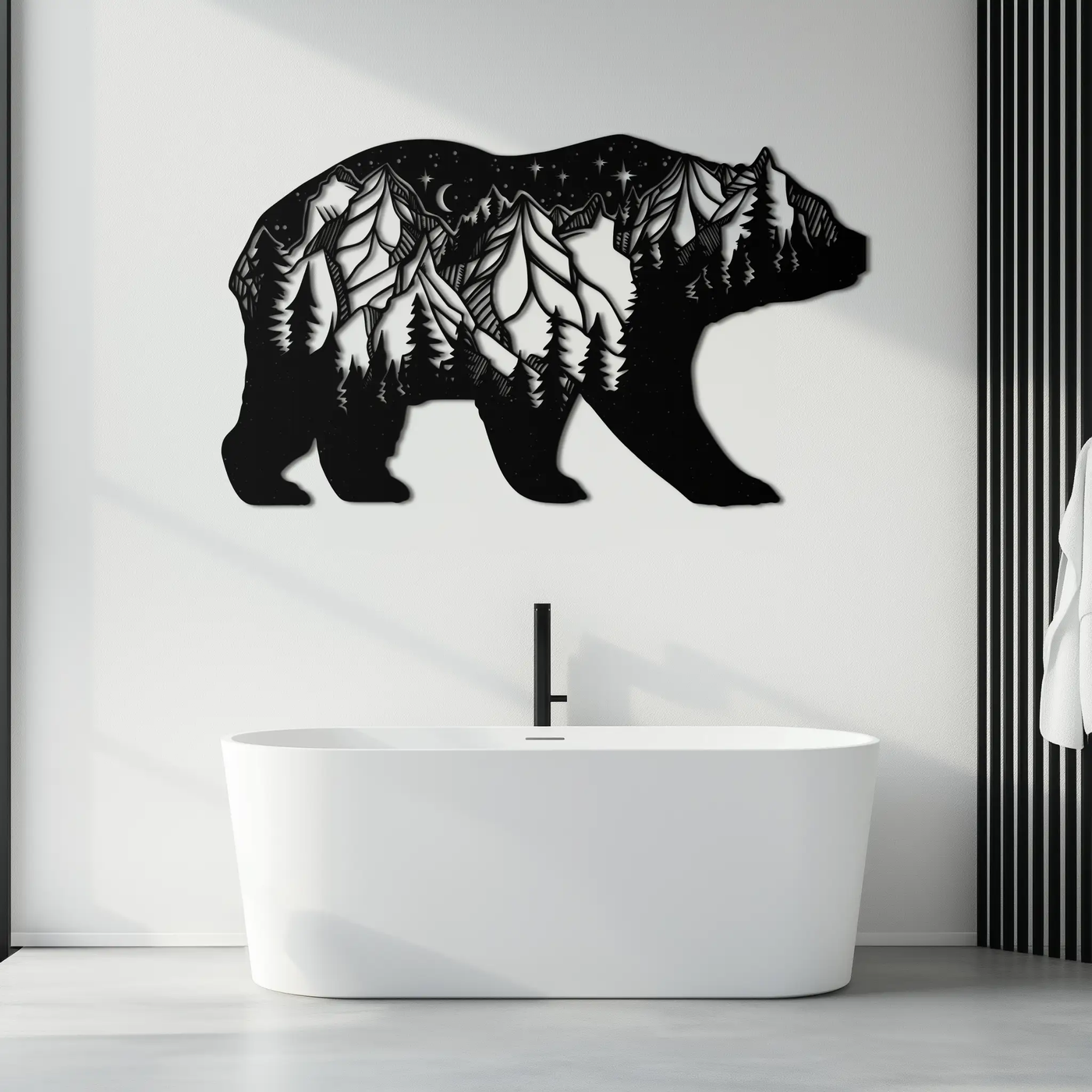 Mountain Bear Metal Wall Art - Nature-Inspired Wildlife Decor - KAF094 by Enova Art
