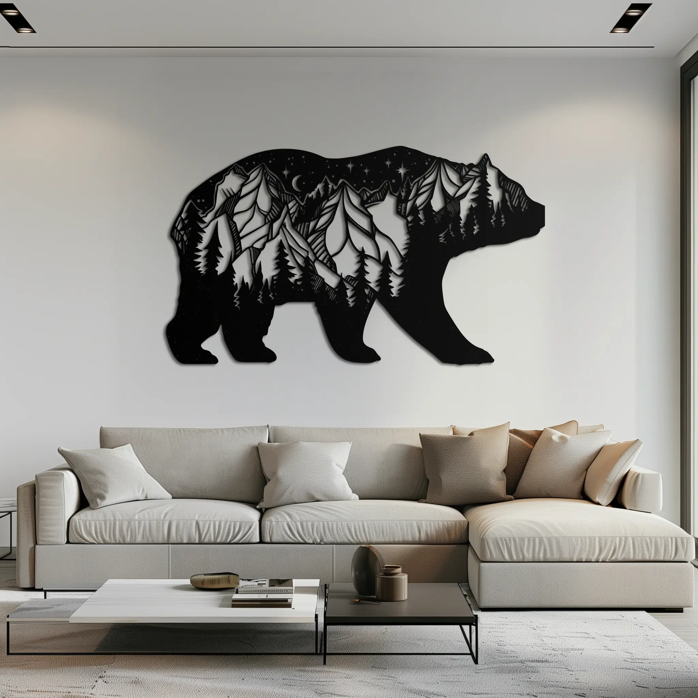 Mountain Bear Metal Wall Art - Nature-Inspired Wildlife Decor - KAF094 by Enova Art