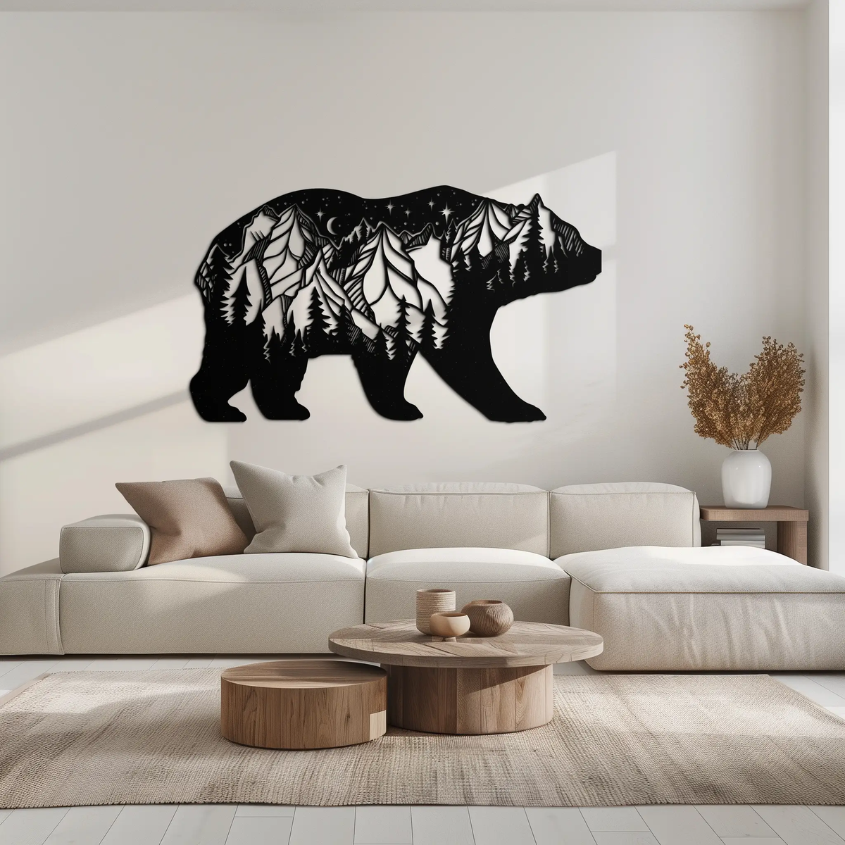 Mountain Bear Metal Wall Art - Nature-Inspired Wildlife Decor - KAF094 by Enova Art