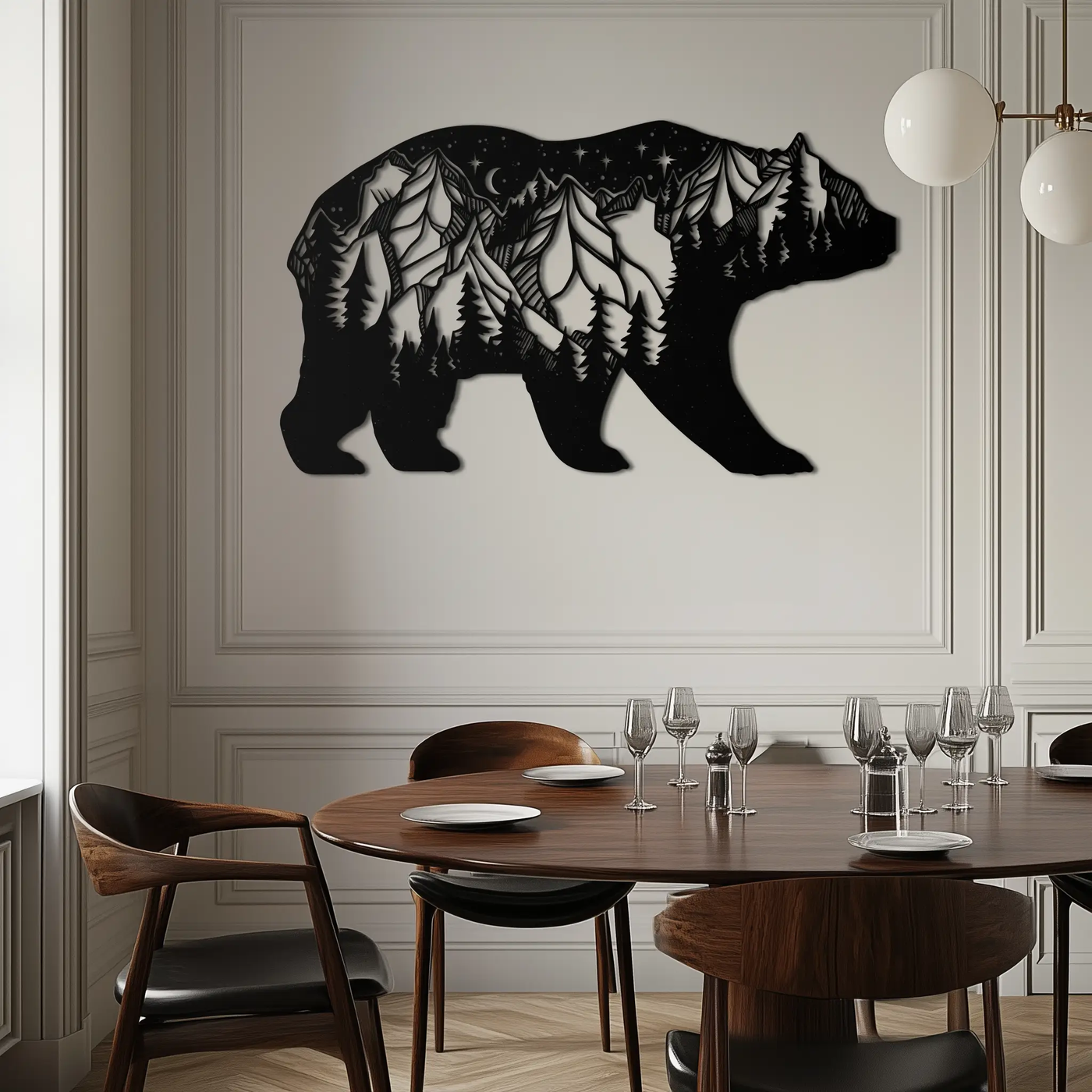 Mountain Bear Metal Wall Art - Nature-Inspired Wildlife Decor - KAF094 by Enova Art