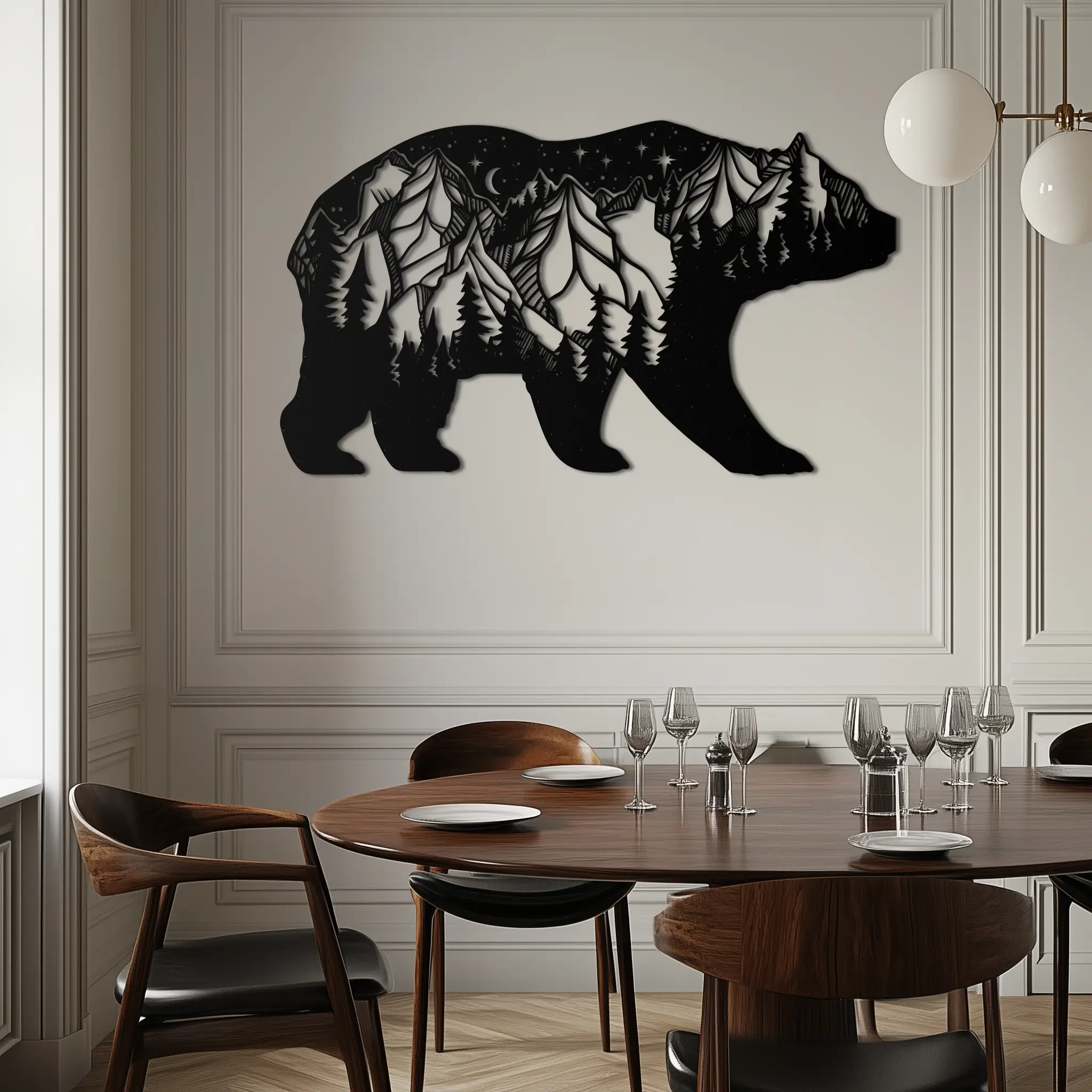 Mountain Bear Metal Wall Art - Nature-Inspired Wildlife Decor - KAF094 by Enova Art