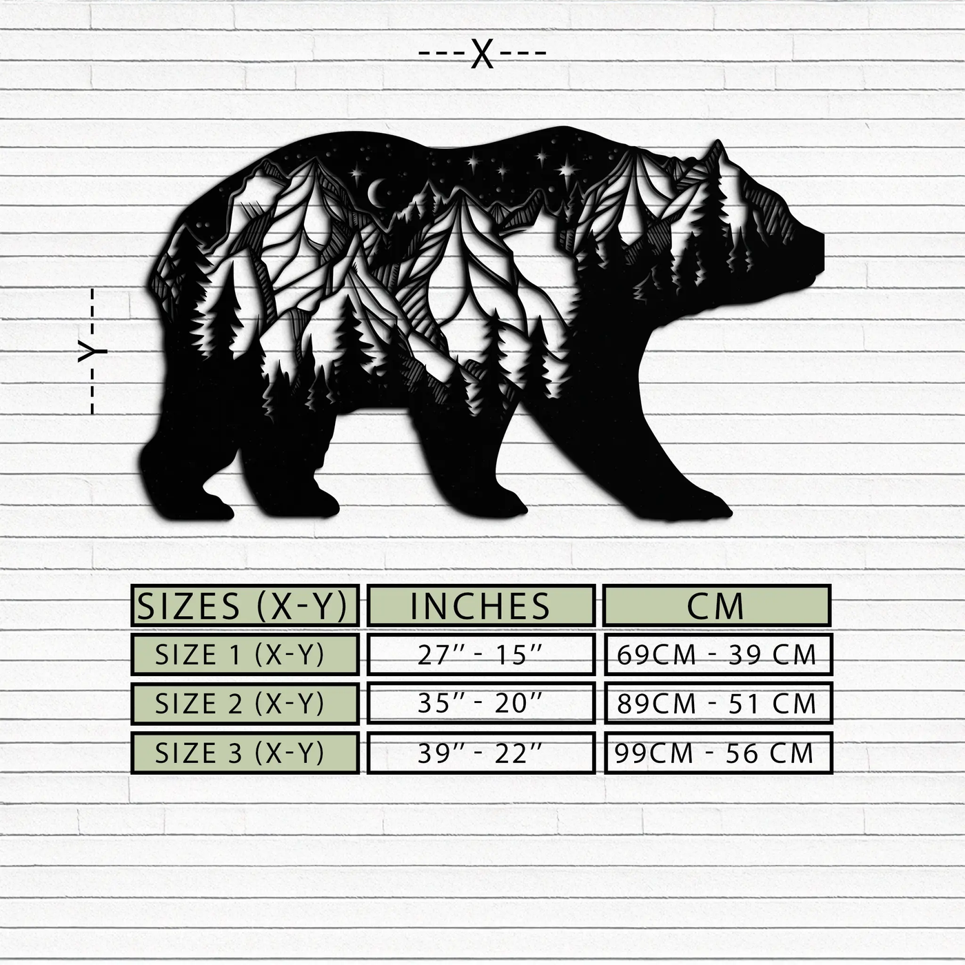 Mountain Bear Metal Wall Art - Nature-Inspired Wildlife Decor - KAF094 by Enova Art