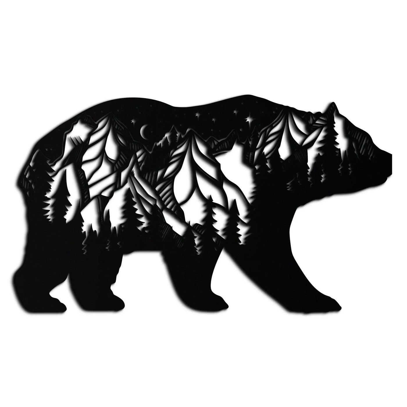 Mountain Bear Metal Wall Art - Nature-Inspired Wildlife Decor - KAF094 by Enova Art