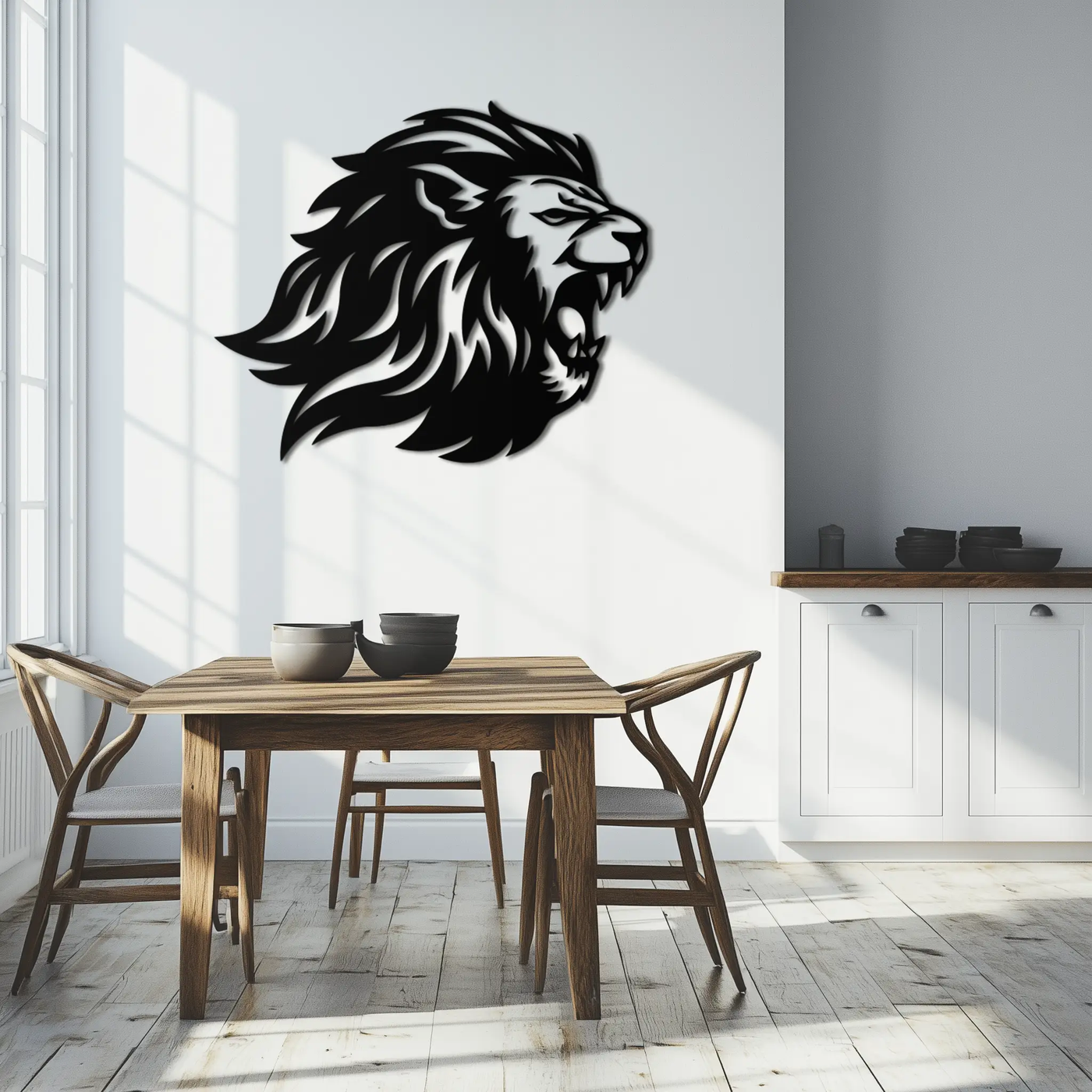 Roaring Lion Metal Wall Art - Fierce Jungle King Steel Decor - KAF095 by Enova Art
