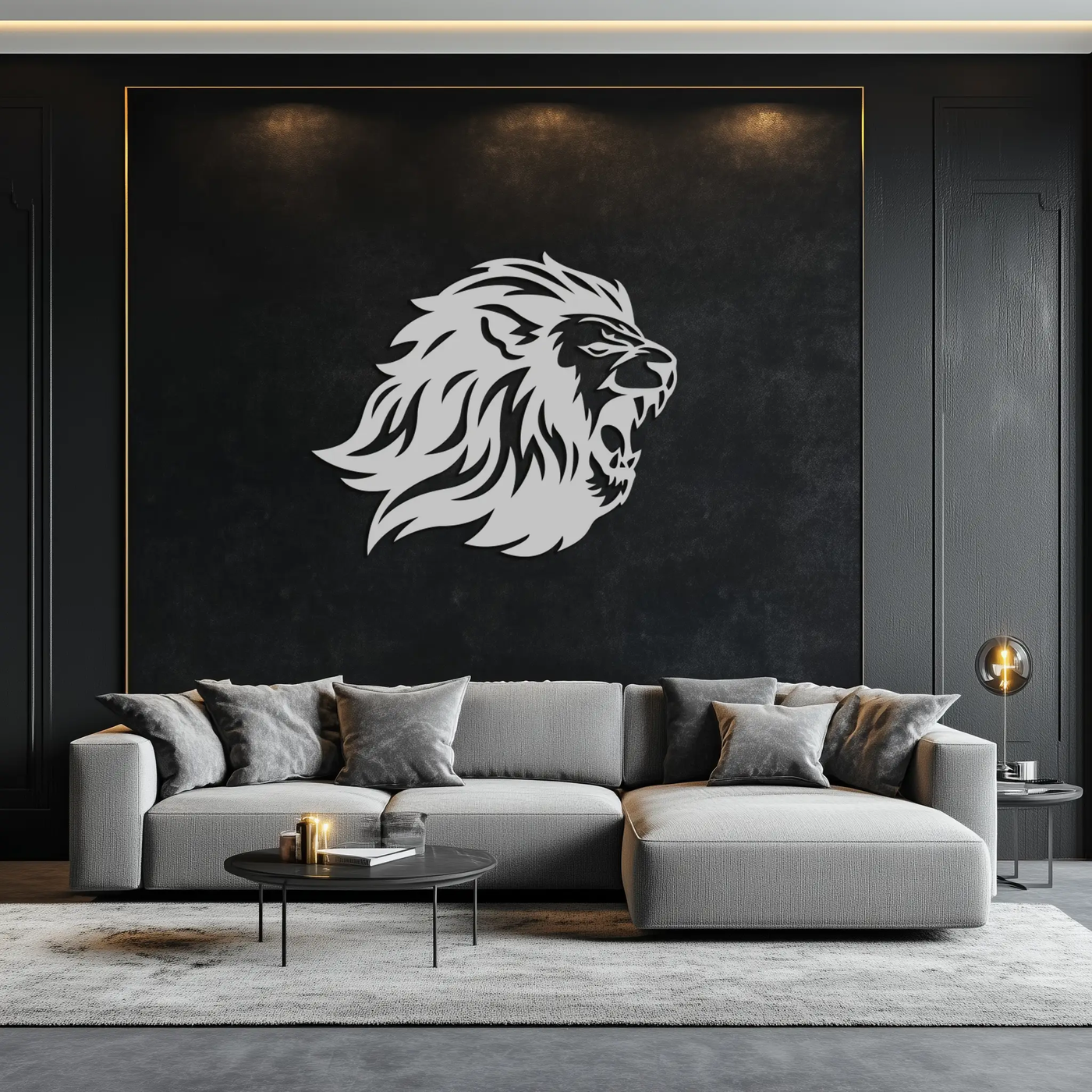 Roaring Lion Metal Wall Art - Fierce Jungle King Steel Decor - KAF095 by Enova Art