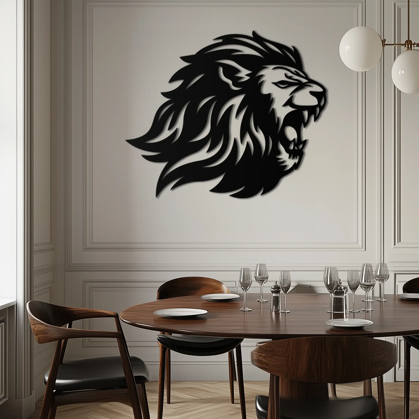 Roaring Lion Metal Wall Art - Fierce Jungle King Steel Decor - KAF095 by Enova Art