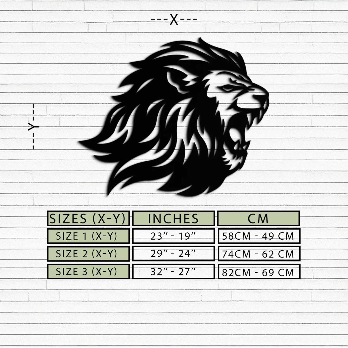 Roaring Lion Metal Wall Art - Fierce Jungle King Steel Decor - KAF095 by Enova Art