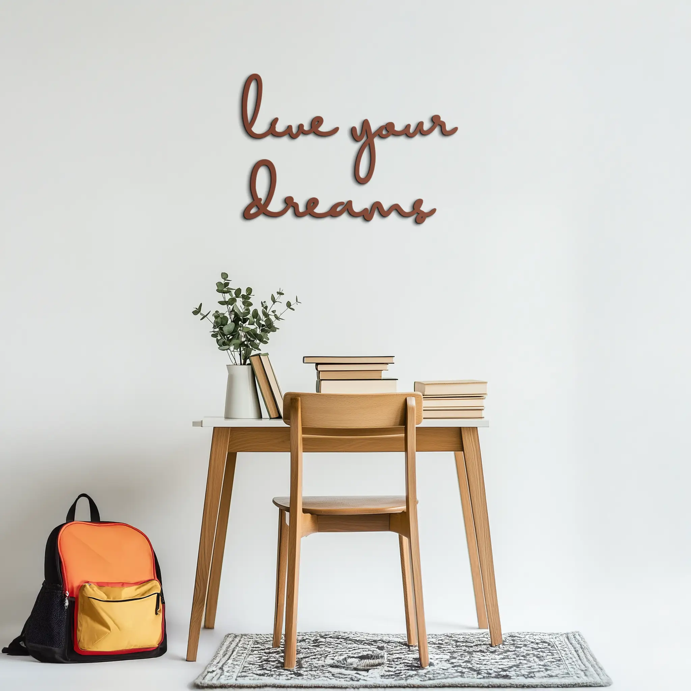 Live Your Dreams Metal Wall Art - Inspirational Script Wall Decor - KAF096 by Enova Art