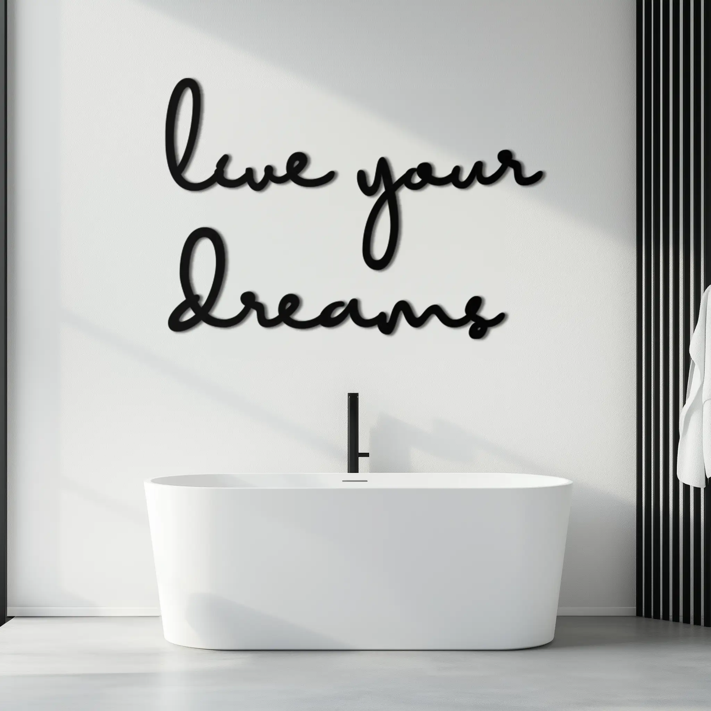 Live Your Dreams Metal Wall Art - Inspirational Script Wall Decor - KAF096 by Enova Art