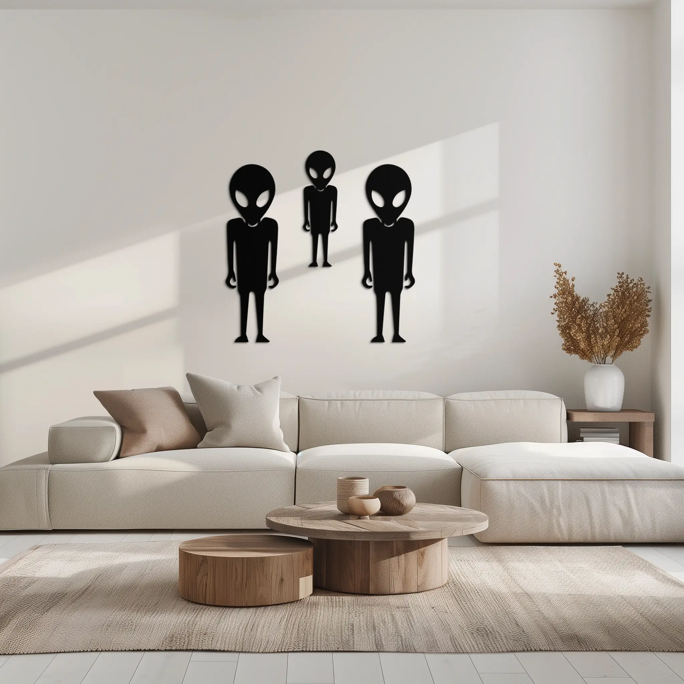 Alien Trio Metal Wall Art - Futuristic Sci-Fi Themed Wall Decor - KAF097 by Enova Art