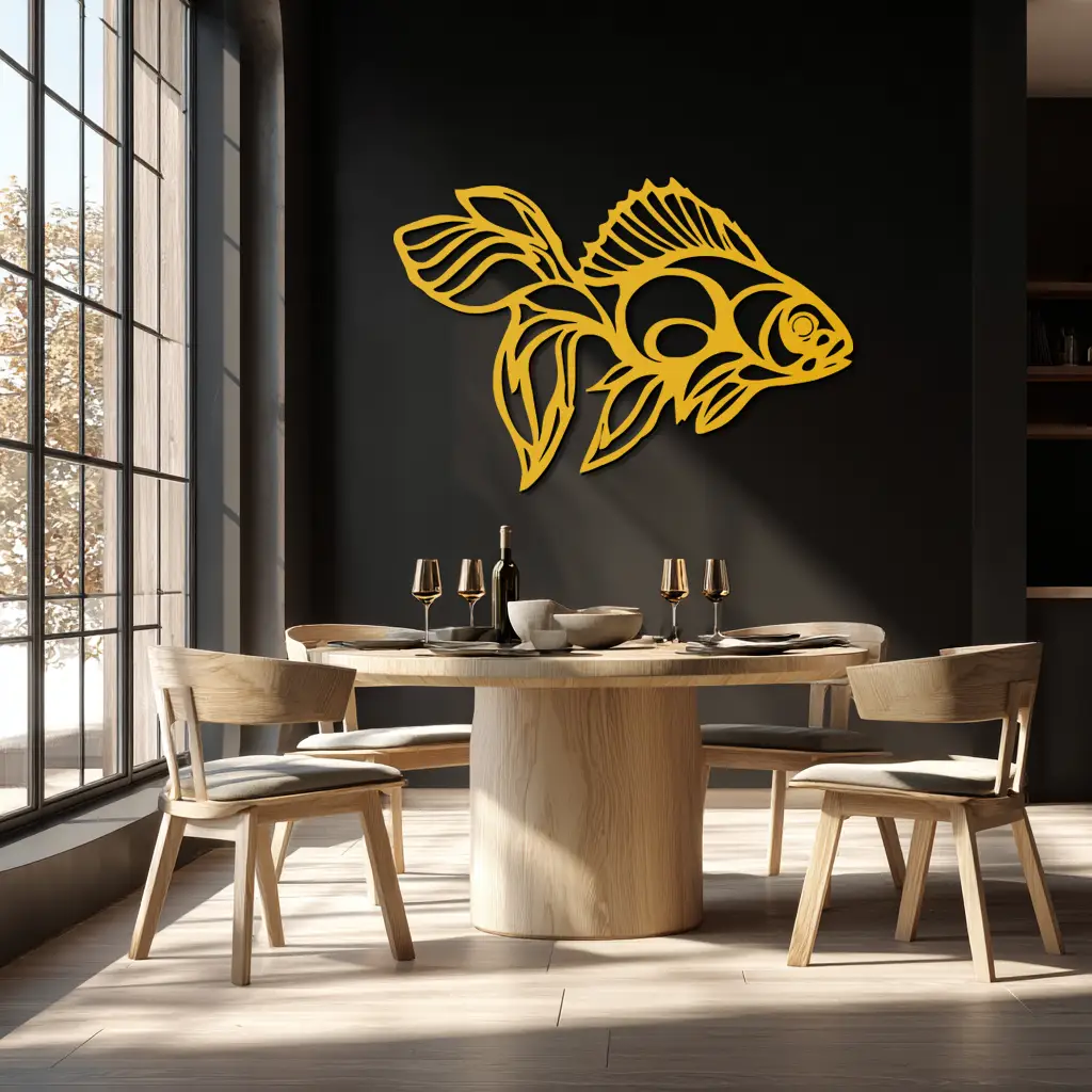 Abstract Fish Metal Wall Art - Modern Steel Wall Decor - KAF101 by Enova Art