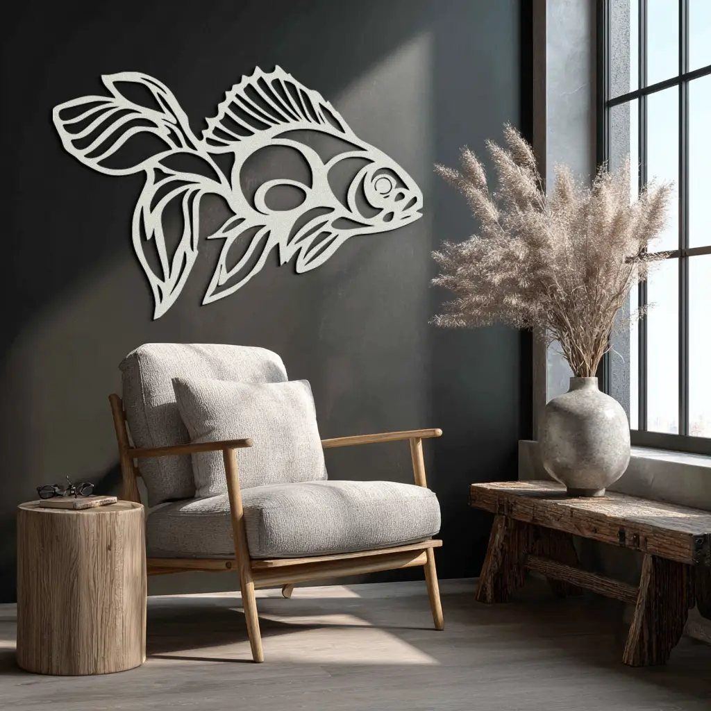 Abstract Fish Metal Wall Art - Modern Steel Wall Decor - KAF101 by Enova Art