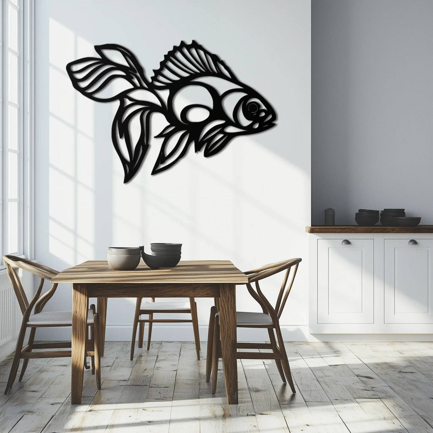 Abstract Fish Metal Wall Art - Modern Steel Wall Decor - KAF101 by Enova Art