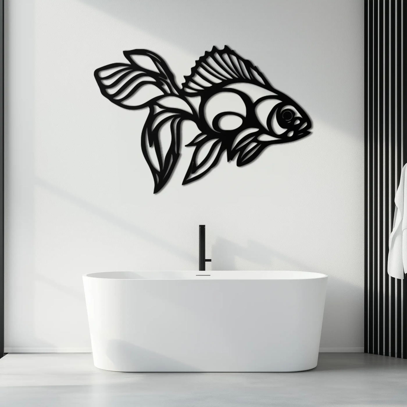Abstract Fish Metal Wall Art - Modern Steel Wall Decor - KAF101 by Enova Art