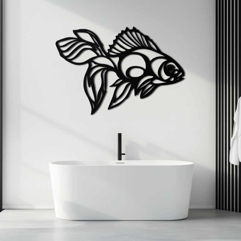 Abstract Fish Metal Wall Art - Modern Steel Wall Decor - KAF101 by Enova Art