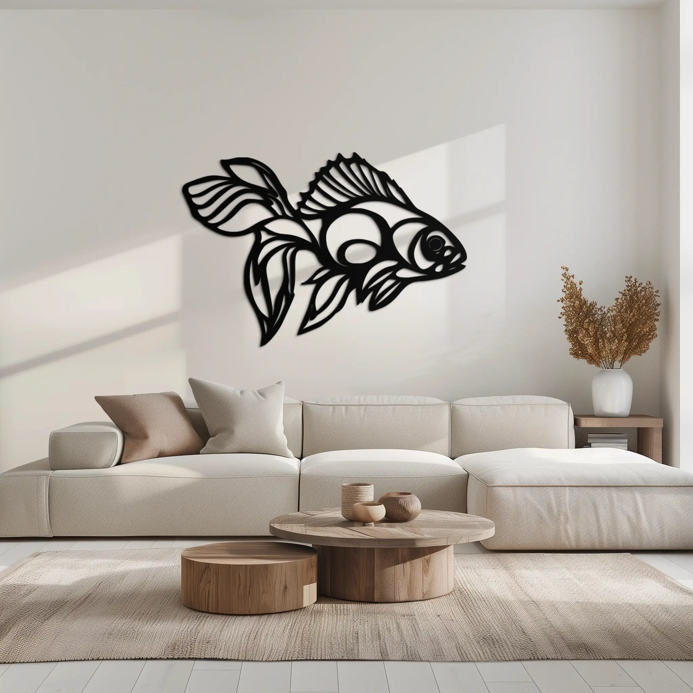 Abstract Fish Metal Wall Art - Modern Steel Wall Decor - KAF101 by Enova Art