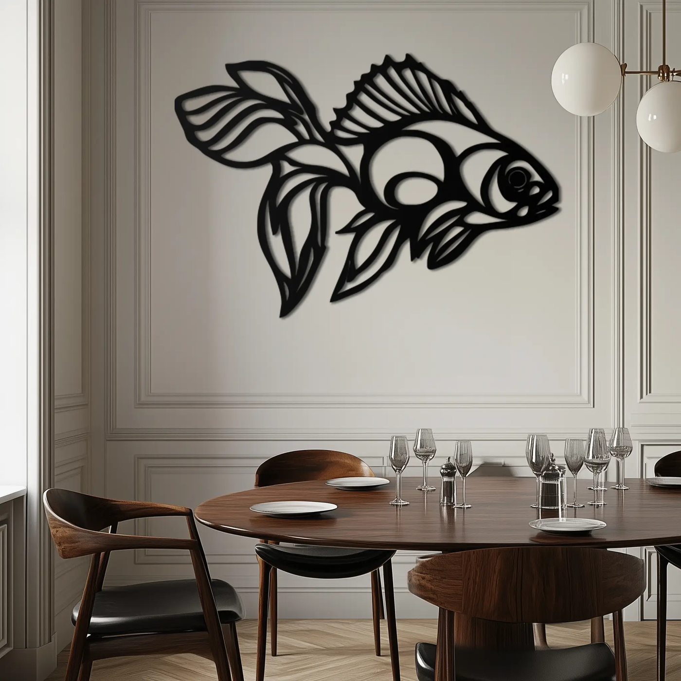 Abstract Fish Metal Wall Art - Modern Steel Wall Decor - KAF101 by Enova Art