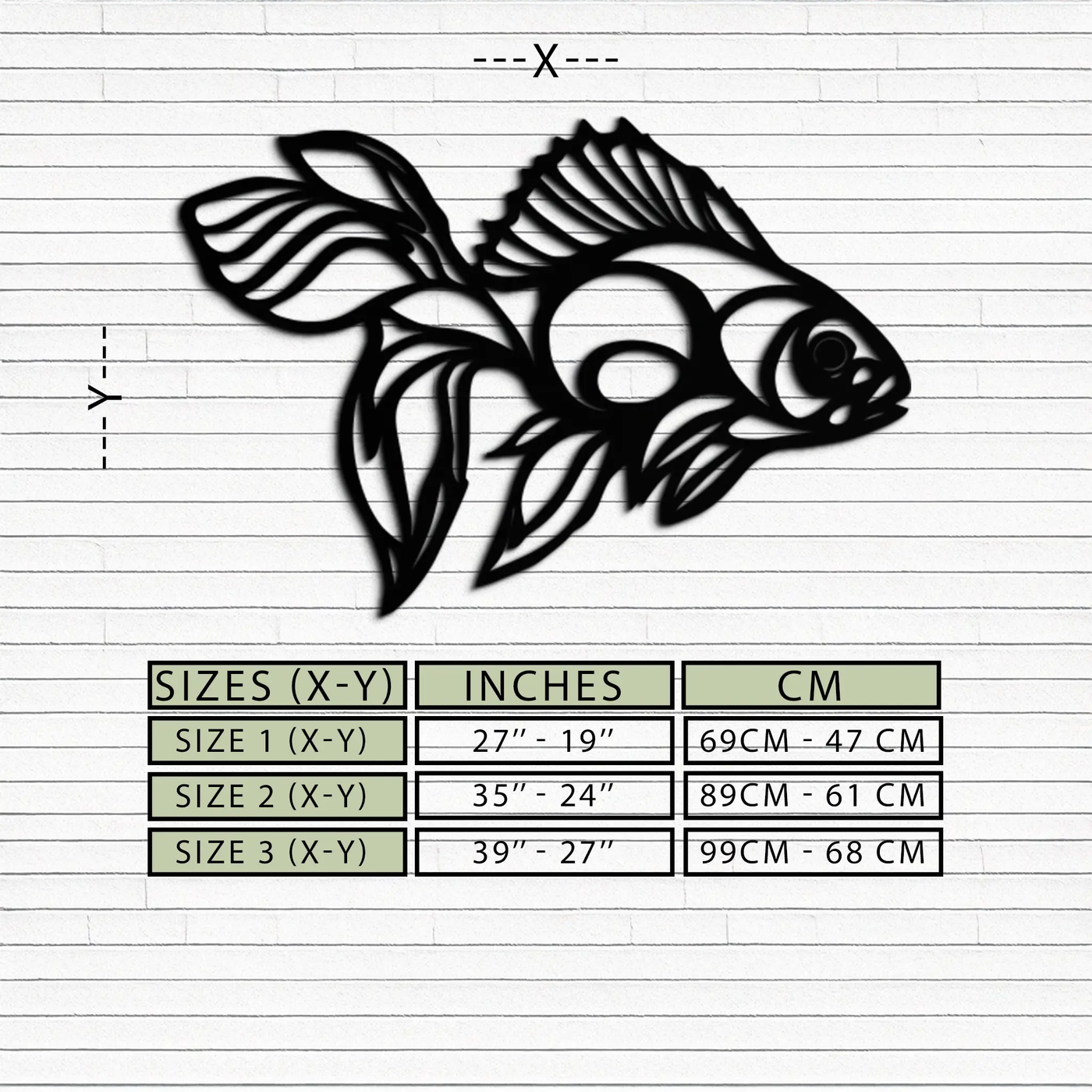 Abstract Fish Metal Wall Art - Modern Steel Wall Decor - KAF101 by Enova Art
