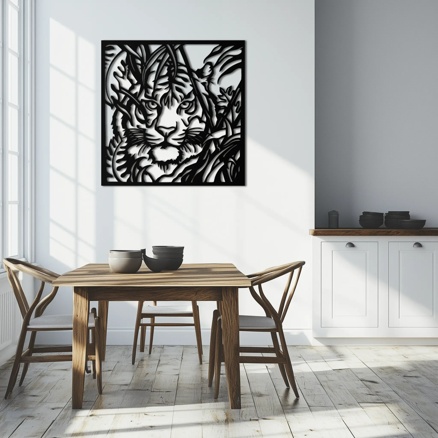 Tiger Metal Wall Art - Jungle-Inspired Modern Steel Wall Decor - KAF102 by Enova Art
