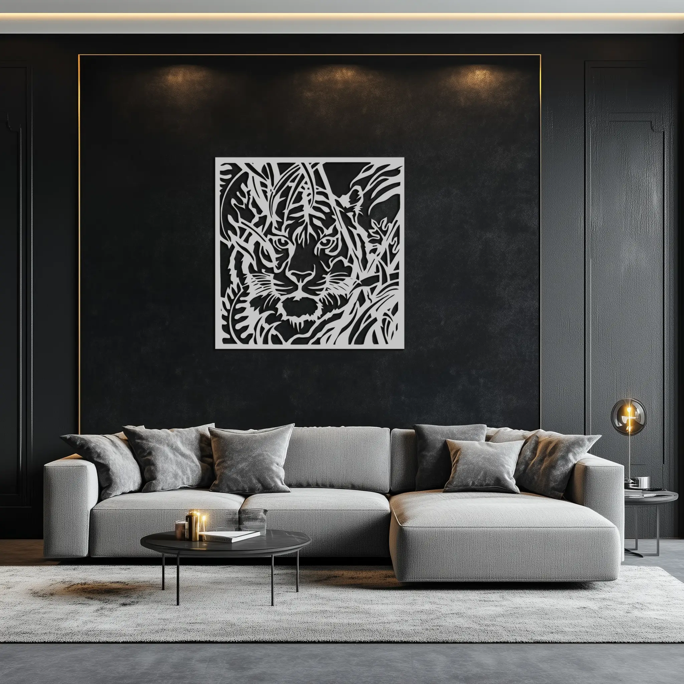Tiger Metal Wall Art - Jungle-Inspired Modern Steel Wall Decor - KAF102 by Enova Art