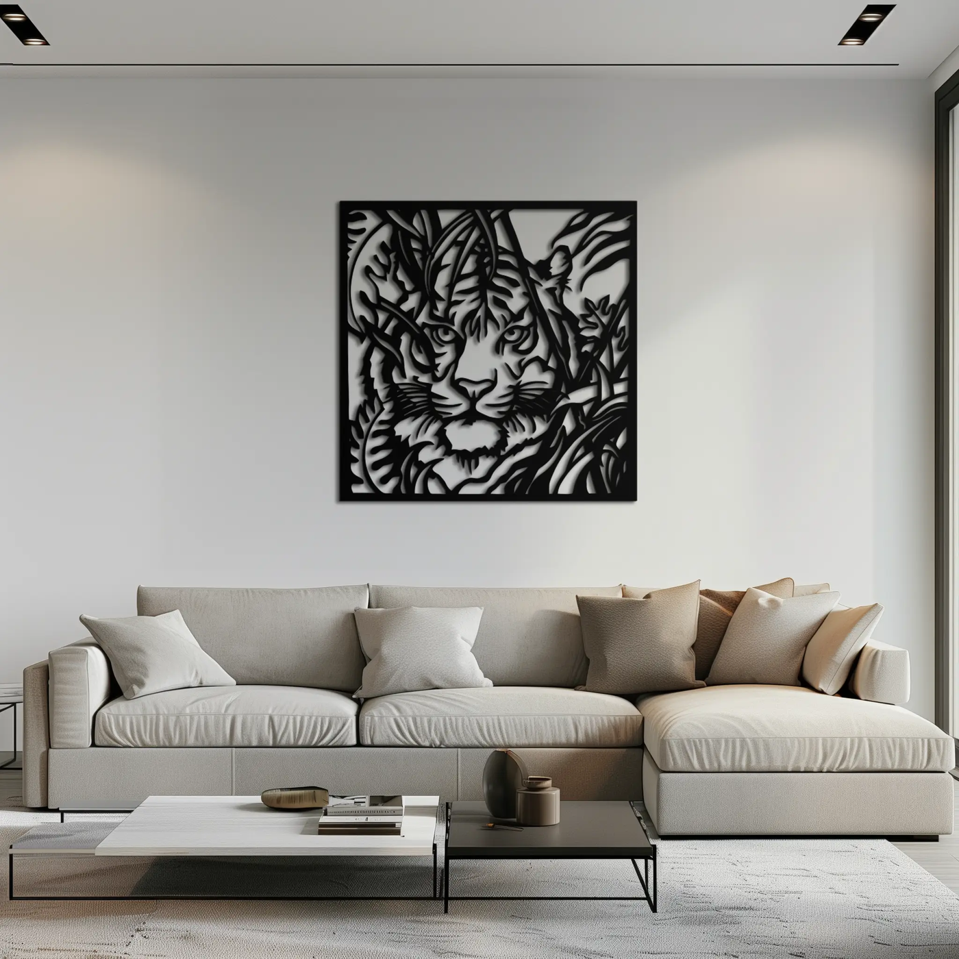 Tiger Metal Wall Art - Jungle-Inspired Modern Steel Wall Decor - KAF102 by Enova Art