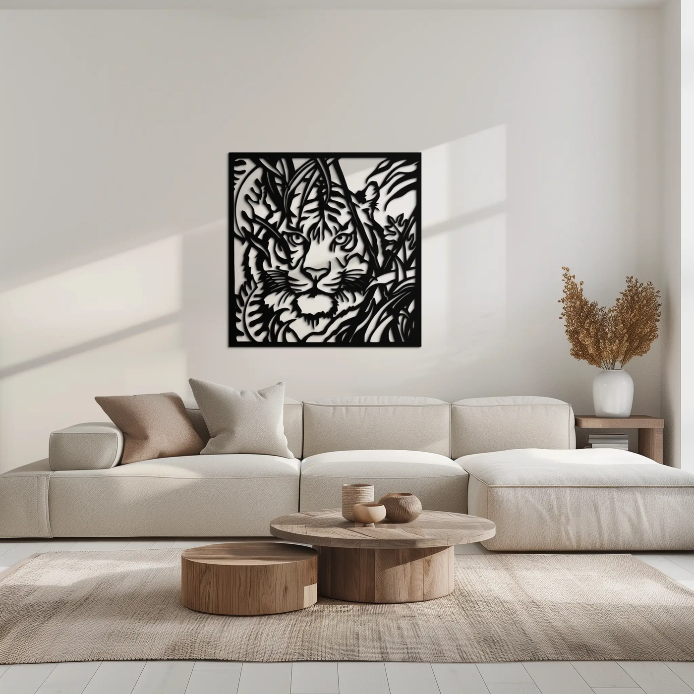 Tiger Metal Wall Art - Jungle-Inspired Modern Steel Wall Decor - KAF102 by Enova Art