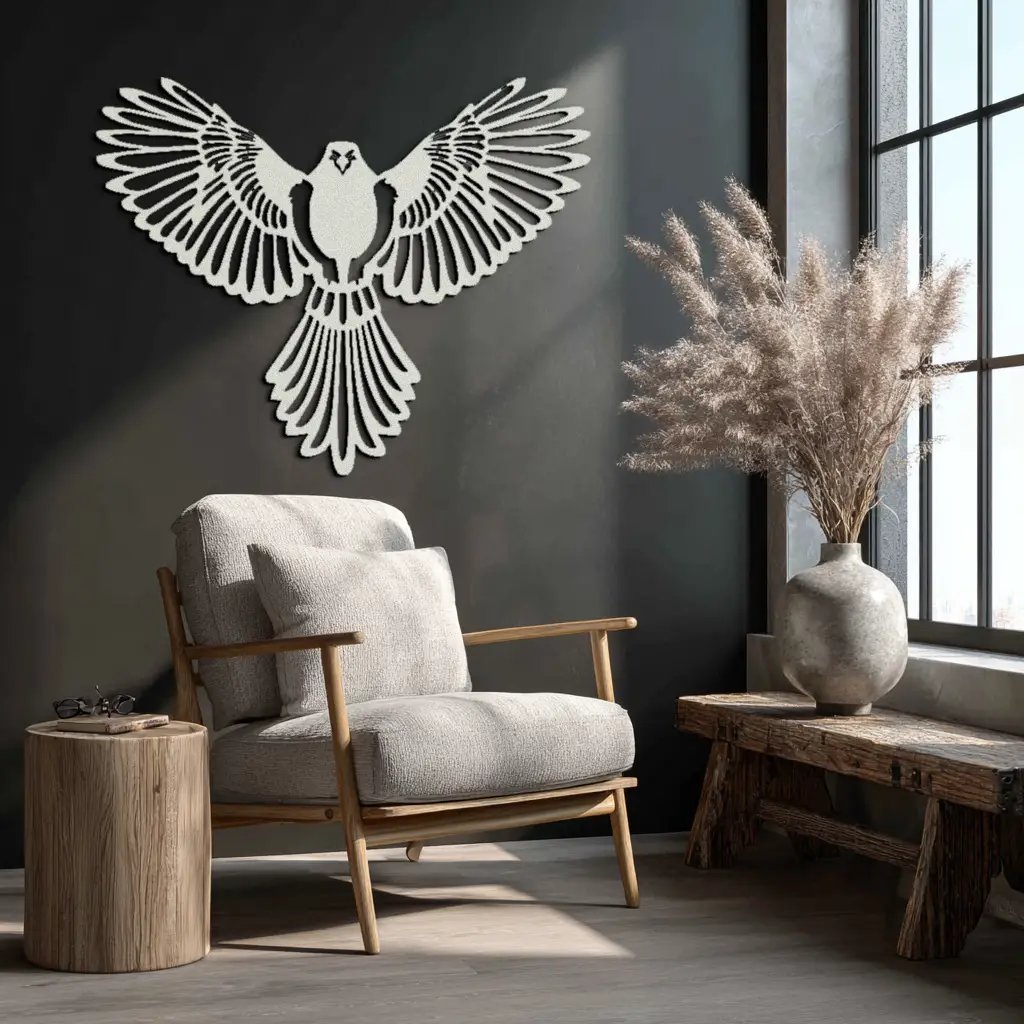 Flying Bird Metal Wall Art – Modern Minimalist Bird Silhouette Wall Decor - KAF104 by Enova Art