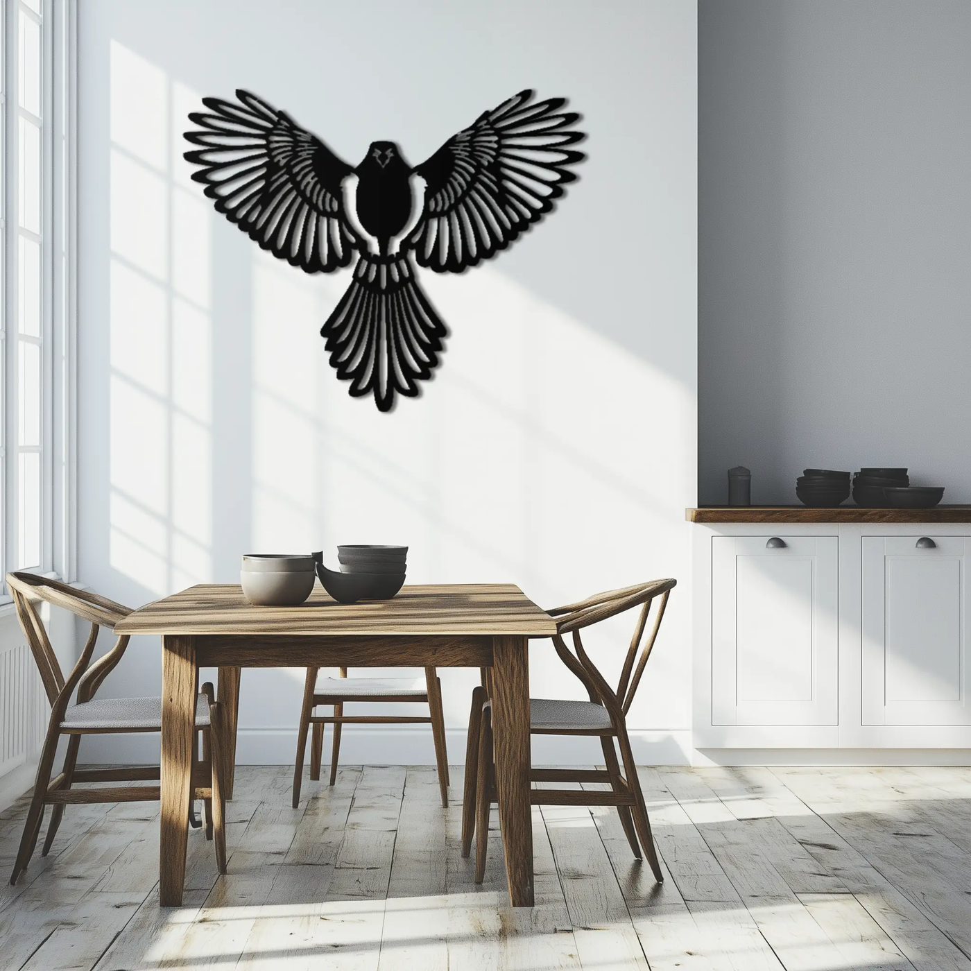 Flying Bird Metal Wall Art – Modern Minimalist Bird Silhouette Wall Decor - KAF104 by Enova Art