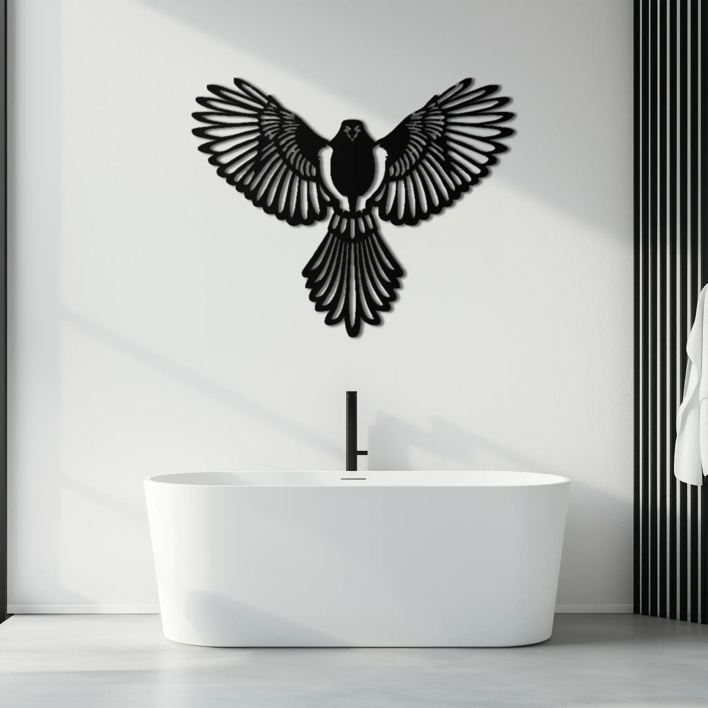 Flying Bird Metal Wall Art – Modern Minimalist Bird Silhouette Wall Decor - KAF104 by Enova Art